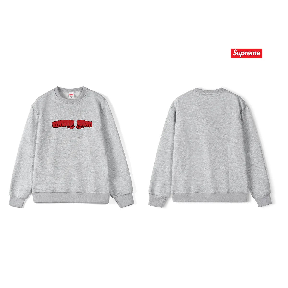 Style No. S1237 #terry p150💰 Velvet 160💰 Supreme x toy machine joint model SS24 Week4 FIST TEE chest fist print round neck sweatshirt Made of 400 grams of large terry (drop shoulder large version) fabric, soft texture and no pilling Imported environmentally friendly printing glue The pattern is bright and three-dimensional Quality 💥 Same style for men and women The upper body is trendy Color: black white gray Size: S M L XL XXL