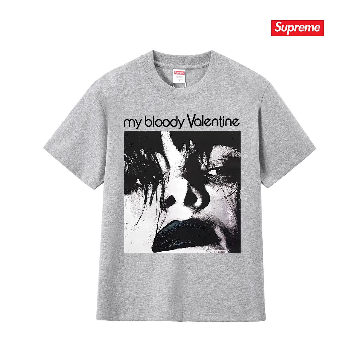 S213 P110💰 Sup music art album round neck short-sleeved T-shirt, same style for men and women, loose fit, made of 260g combed cotton double yarn, all three standards from fabrics to accessories are in compliance with ZP. The slurry printing imported from Matsui Company will never crack. The whole piece is made of three-needle five-thread technology. The neckline-shoulder seam-sleeve seam is double-lined, which looks more three-dimensional and textured.) The same process as the original version, classic version Feel free to compare zp. The whole piece adopts three-needle five-thread craftsmanship (neckline-shoulder seam-sleeve seam double thread, which looks more three-dimensional and textured). It has the same craftsmanship as the original original, classic version. Color: black, white, light gray, pink, navy. Size: S M L XL XXL