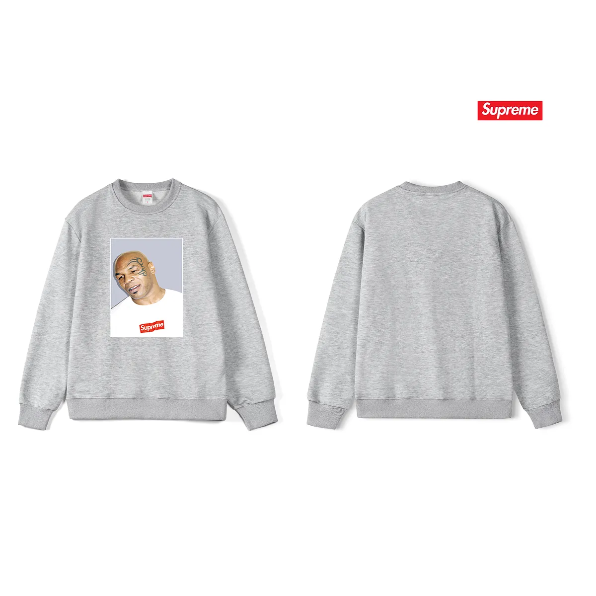 Style No. S1117 #terry p150💰 Velvet 160💰 Supreme Mike Tyson Tee Tyson print round neck sweatshirt Made of 400 grams of large terry (drop shoulder large version) fabric, soft texture and no pilling Imported environmentally friendly printing glue The pattern is bright and three-dimensional Quality 💥Same style for men and women The upper body is trendy Color: black white gray Size: S M L XL XXL