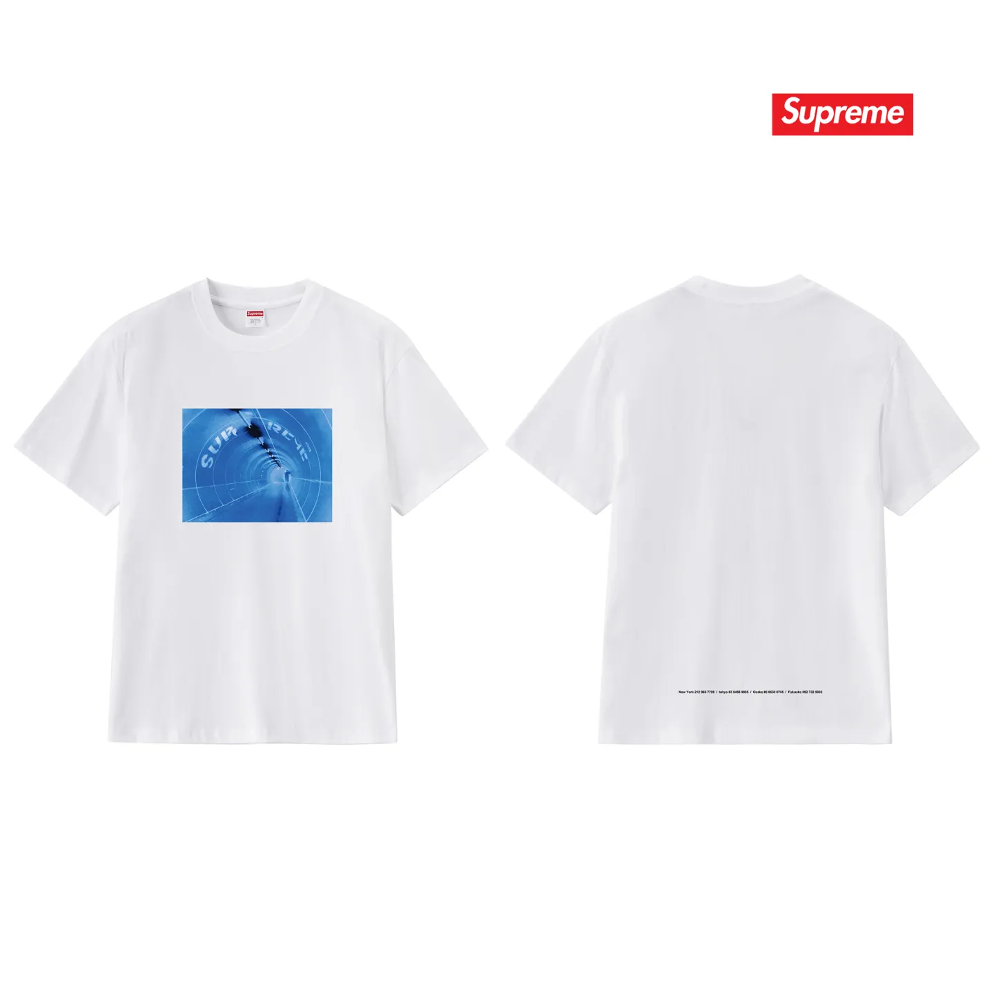 S249 P110💰 Supreme SS24 Tunnel printed round neck loose short-sleeved American trendy T-shirt. Same style for men and women. Loose fit. Made of 260g combed cotton double yarn. All three standards from fabrics to accessories are in compliance with ZP. Imported Matsui company's slurry printing will never crack. The whole piece adopts three-needle five-thread technology. The neckline-shoulder seam-sleeve seam is double-lined, which looks more three-dimensional and textured.) The same process as the original version, classic version Feel free to compare zp. The whole piece adopts three-needle five-thread craftsmanship (neckline-shoulder seam-sleeve seam double thread, which looks more three-dimensional and textured). It has the same craftsmanship as the original original, classic version. Color: black, white, light gray, pink, navy. Size: S M L XL XXL