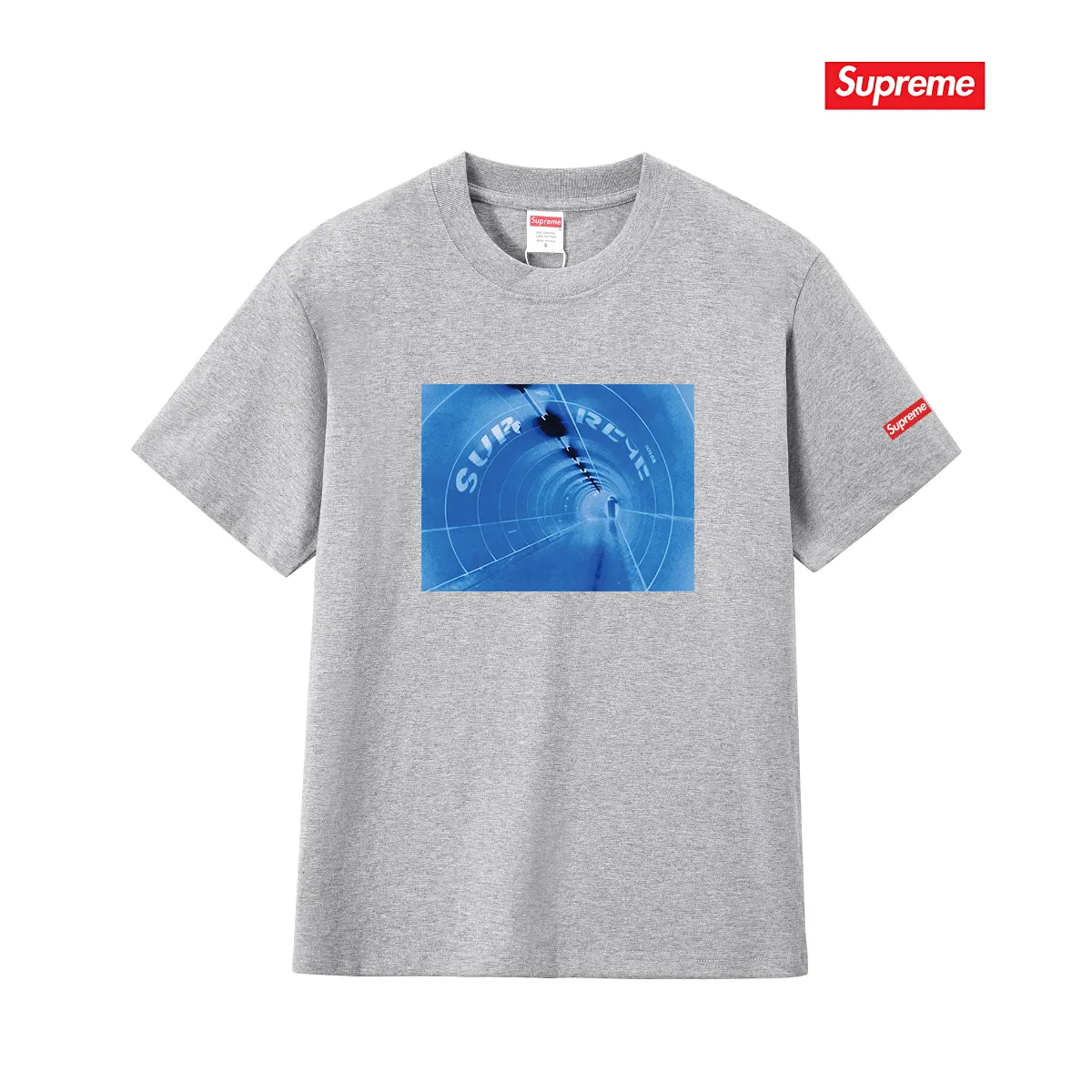 S249 P110💰 Supreme SS24 Tunnel printed round neck loose short-sleeved American trendy T-shirt. Same style for men and women. Loose fit. Made of 260g combed cotton double yarn. All three standards from fabrics to accessories are in compliance with ZP. Imported Matsui company's slurry printing will never crack. The whole piece adopts three-needle five-thread technology. The neckline-shoulder seam-sleeve seam is double-lined, which looks more three-dimensional and textured.) The same process as the original version, classic version Feel free to compare zp. The whole piece adopts three-needle five-thread craftsmanship (neckline-shoulder seam-sleeve seam double thread, which looks more three-dimensional and textured). It has the same craftsmanship as the original original, classic version. Color: black, white, light gray, pink, navy. Size: S M L XL XXL