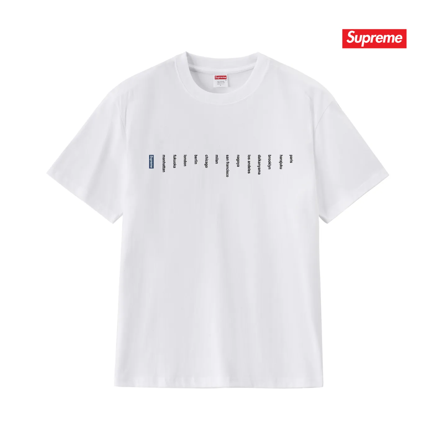 S155 P110💰 Fashion Brand Sup 76SS LOCATION TEE Store City Small Label Short Sleeve T Short Sleeve TEE Loose Loose Fit Made of 260g combed cotton double yarn From fabrics to accessories, all three standards are complete and follow ZP Imported Matsui Company slurry printing will never crack The whole piece is made with a three-needle five-thread process. The collar-shoulder seam-sleeve seam is a double line, which looks more three-dimensional and textured. The process is consistent with the authentic original version, and the classic version is free to compare.