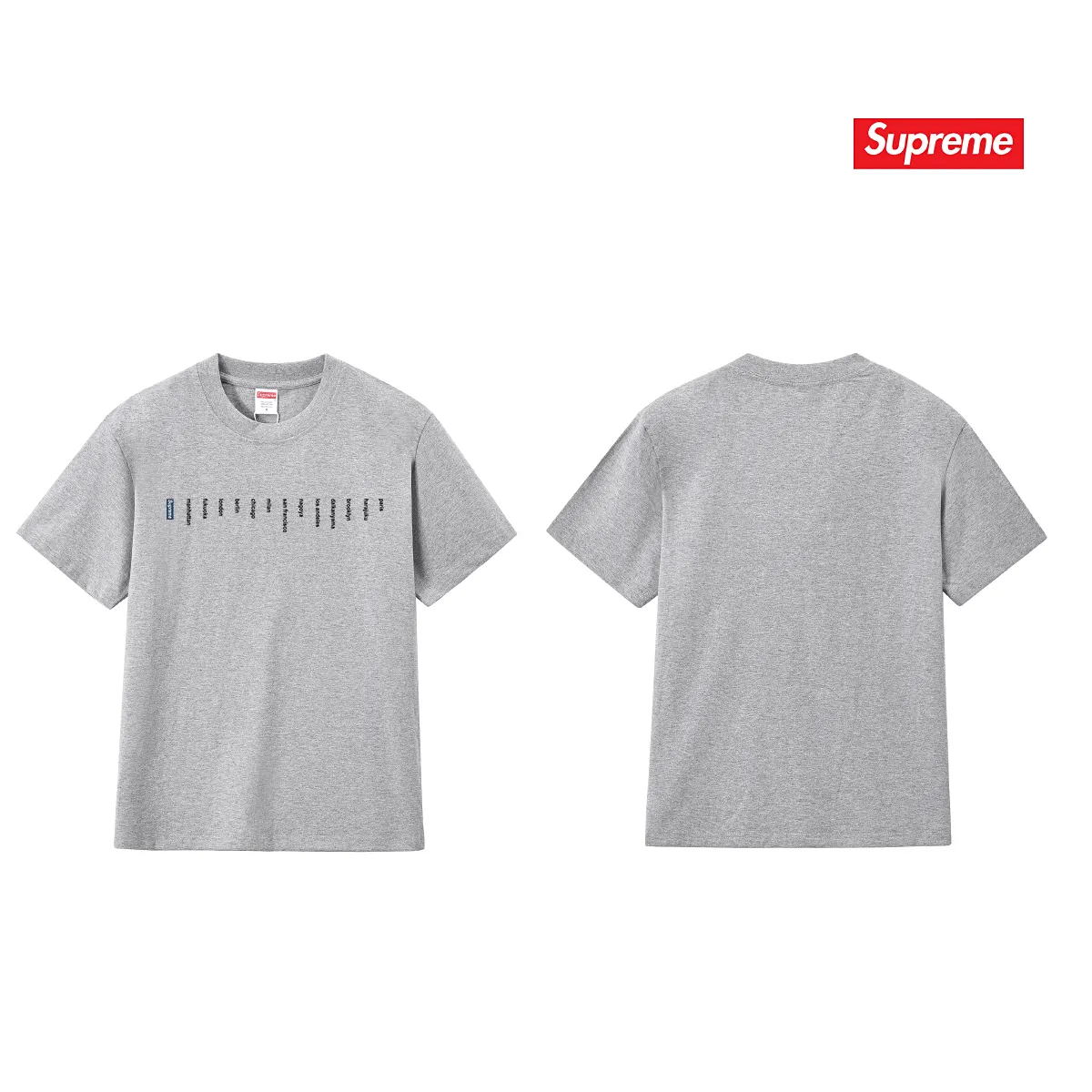 S155 P110💰 Fashion Brand Sup 76SS LOCATION TEE Store City Small Label Short Sleeve T Short Sleeve TEE Loose Loose Fit Made of 260g combed cotton double yarn From fabrics to accessories, all three standards are complete and follow ZP Imported Matsui Company slurry printing will never crack The whole piece is made with a three-needle five-thread process. The collar-shoulder seam-sleeve seam is a double line, which looks more three-dimensional and textured. The process is consistent with the authentic original version, and the classic version is free to compare.