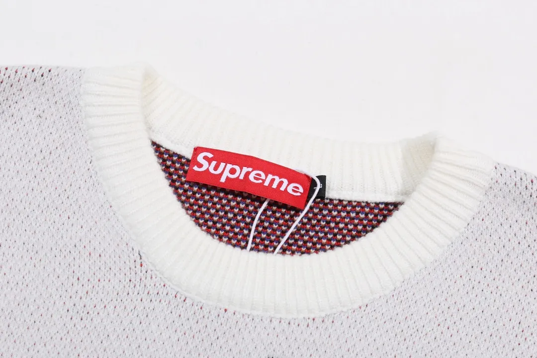 P300 supreme Snow White and the Seven Dwarfs jacquard crew neck sweater Color: Black White Size: S M L XL XXL