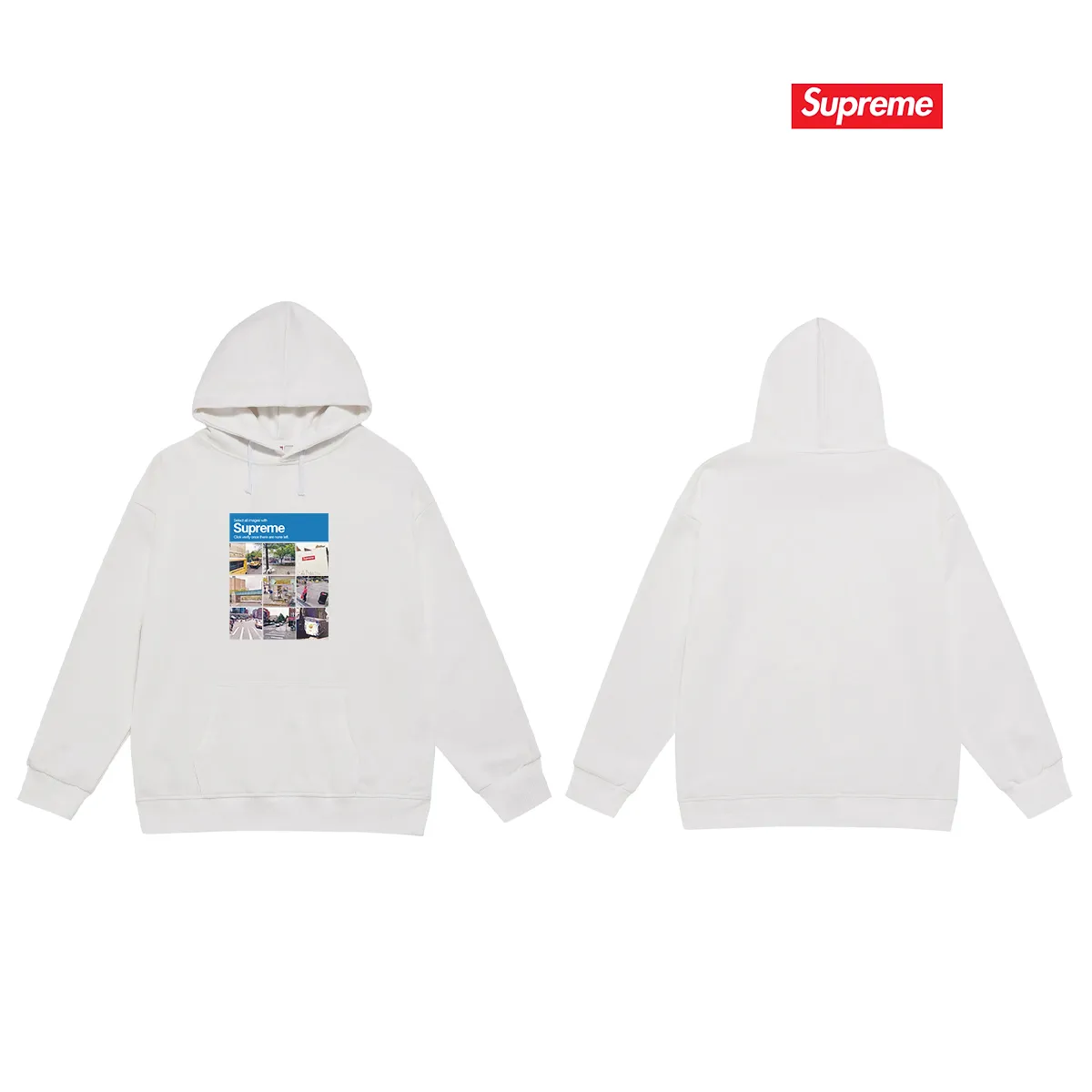 Style number S2006 #terry P160💰 Velvet P170💰 Supreme FW20 Week 1 Verify Tee Logo Google verified printed hooded sweatshirt Made of 400g large terry 430g silver fox velvet (drop shoulder large version) fabric, soft texture and no pilling Imported environmentally friendly printing glue The pattern is bright and three-dimensional Quality 💥Same style for men and women The upper body is trendy Color: black white gray Size: S M L XL XXL