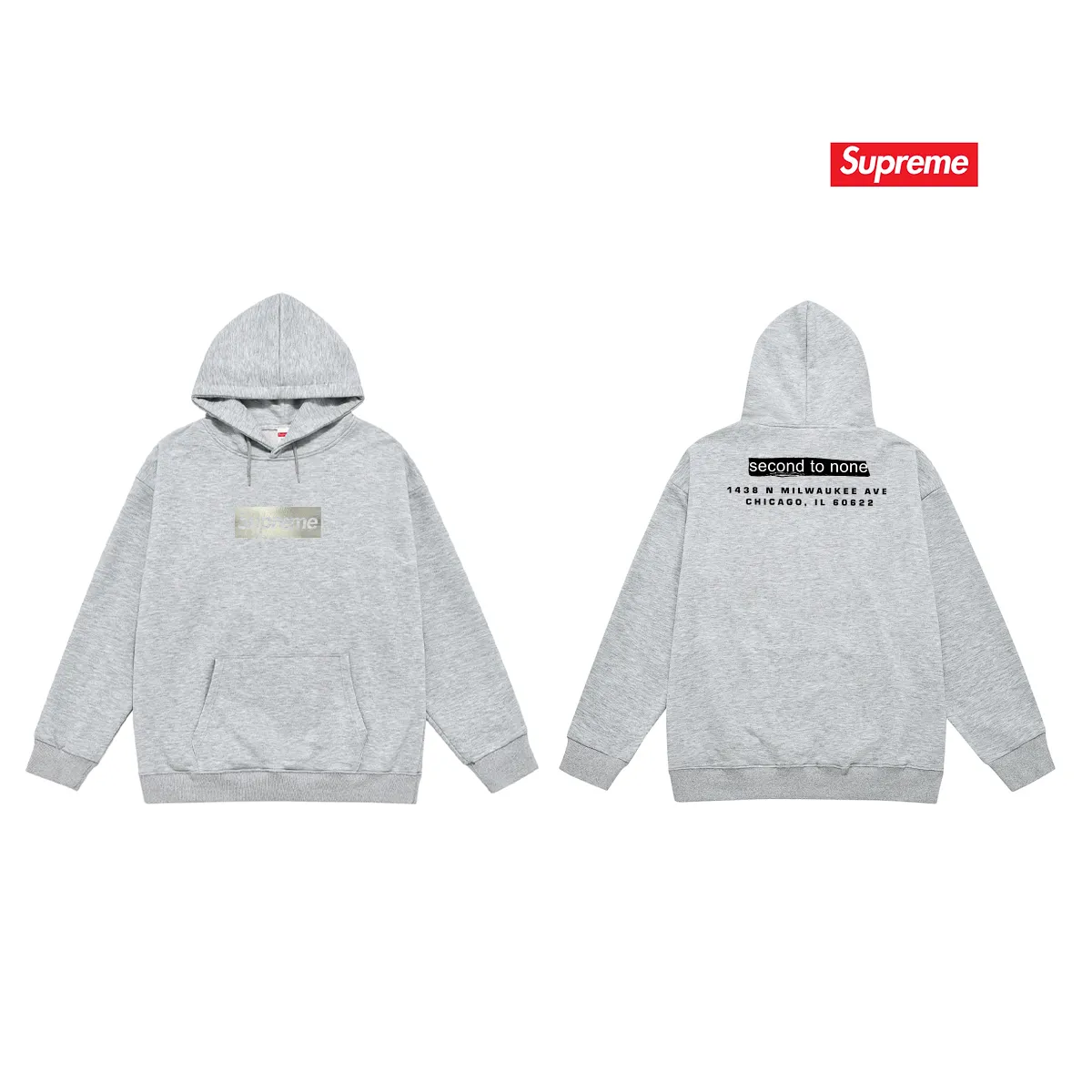 Style No. S2157 #terry P160💰 Velvet P170💰 25-year new Sup Chicago store opening limited solid color hooded sweatshirt Made of 400g large terry 430g silver fox velvet (off-shoulder large version) fabric, soft texture and no pilling Imported environmentally friendly printing glue The pattern is bright and three-dimensional Quality 💥Same style for men and women The upper body is trendy Color: black white gray Size: S M L XL XXL