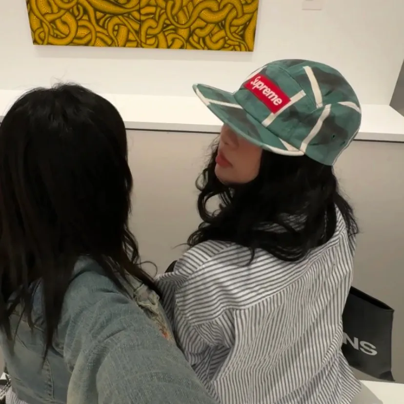 N144💰p160 Supreme Damien Hirst Camp Cap Artist Joint Animal Print Baseball Cap Black Green