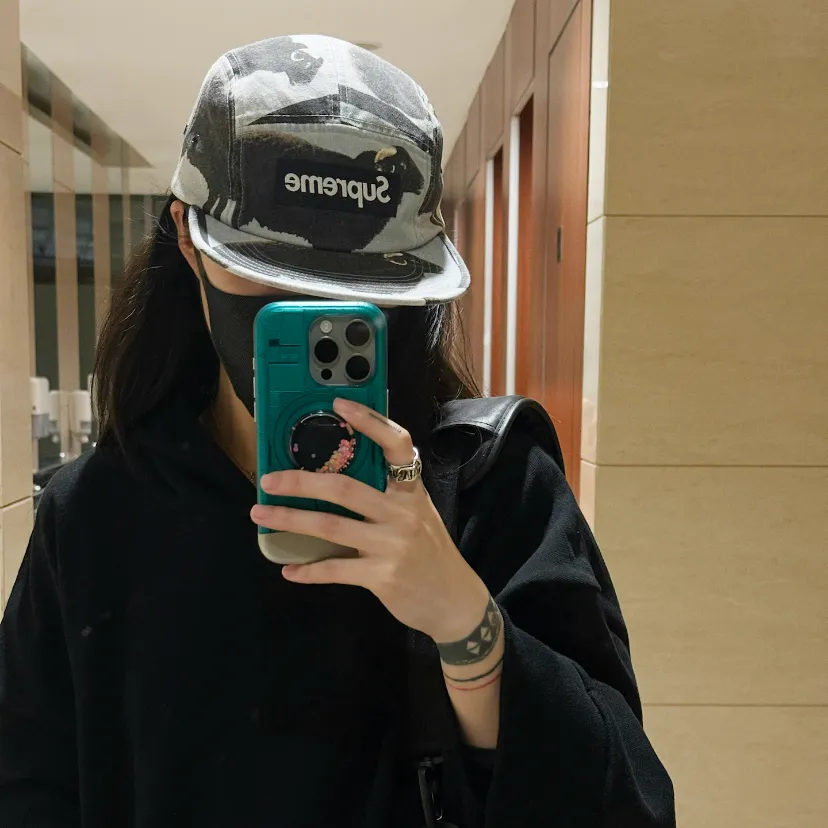 N144💰p160 Supreme Damien Hirst Camp Cap Artist Joint Animal Print Baseball Cap Black Green