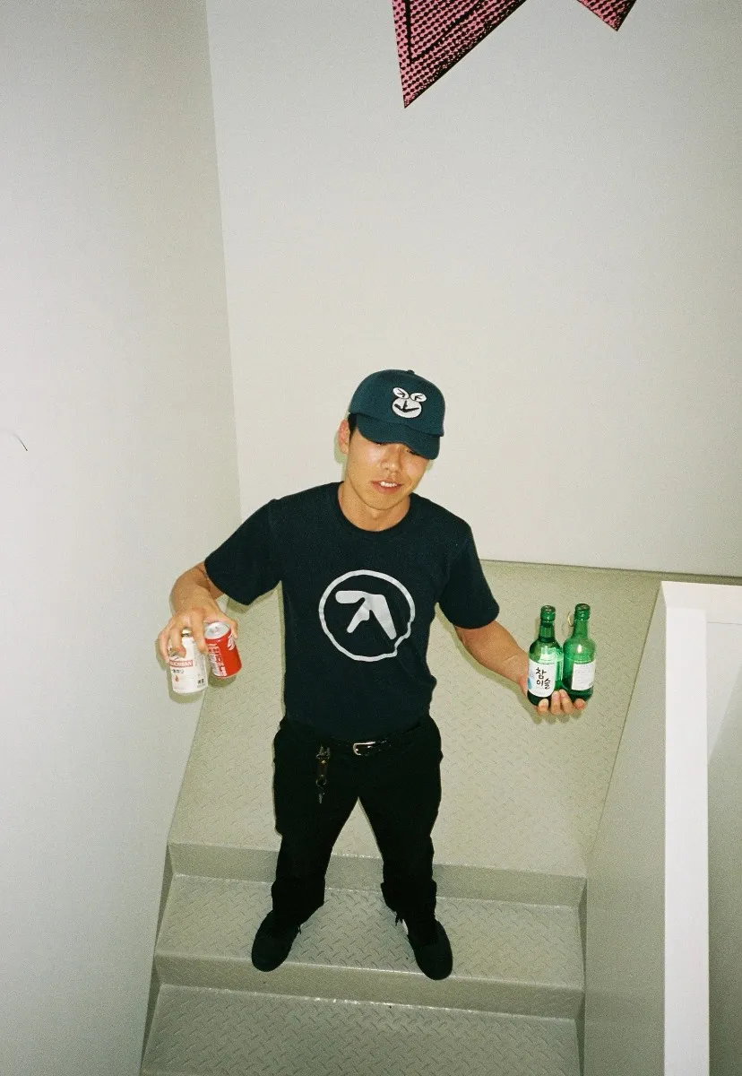 N114💰p136 Sup Aphex Twin 6-Panel joint album cover embroidered 6-panel baseball cap black royal blue