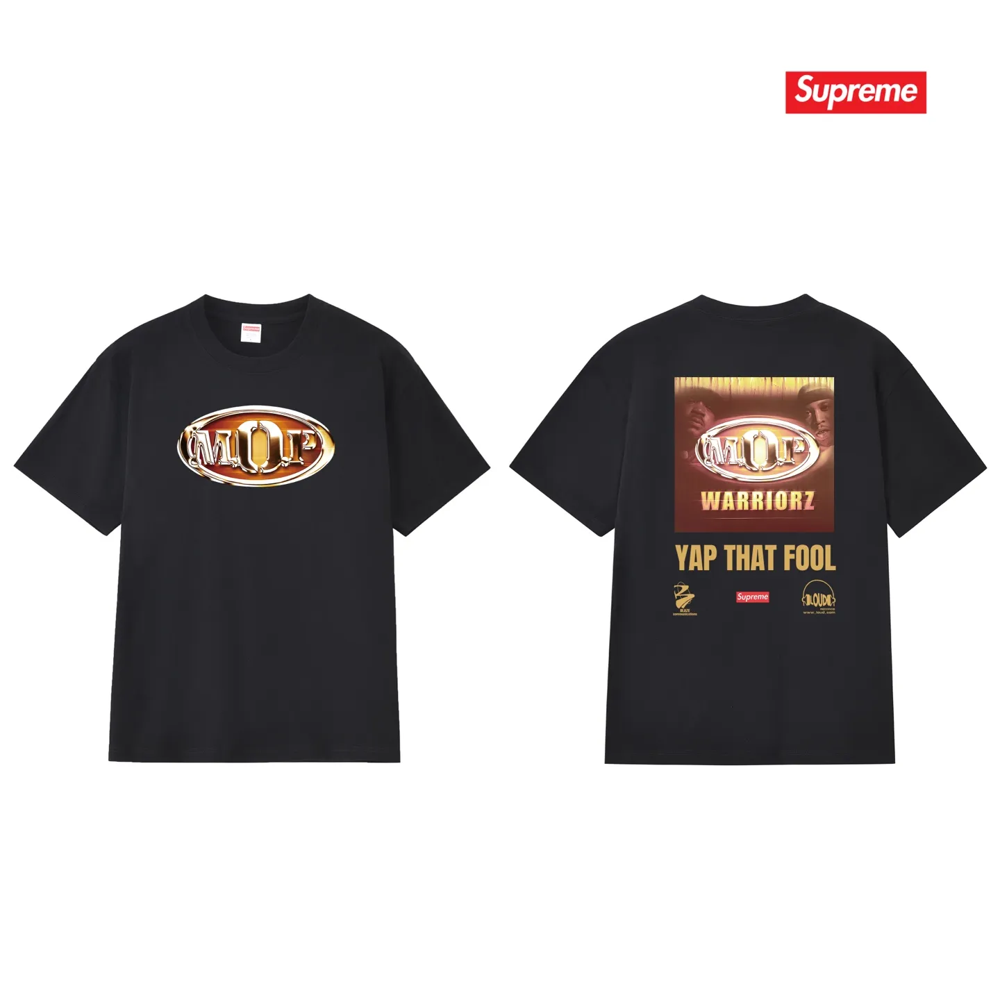 S231 P110💰 Supreme 24FW MOP Hooded rap group co-branded short-sleeved T-shirt. Loose fit. Made of 260g combed cotton double yarn. All three standards are complete from fabric to accessories. ZP. The slurry printing imported from Matsui Company will never crack. The whole piece adopts three-needle and five-thread technology. The neckline-shoulder seam-sleeve seam is double-lined, which looks more three-dimensional and textured.) The same process as the original version, classic version Feel free to compare zp. The whole piece adopts three-needle five-thread craftsmanship (neckline-shoulder seam-sleeve seam double thread, which looks more three-dimensional and textured). It has the same craftsmanship as the original original, classic version. Color: black, white, light gray, pink, navy. Size: S M L XL XXL