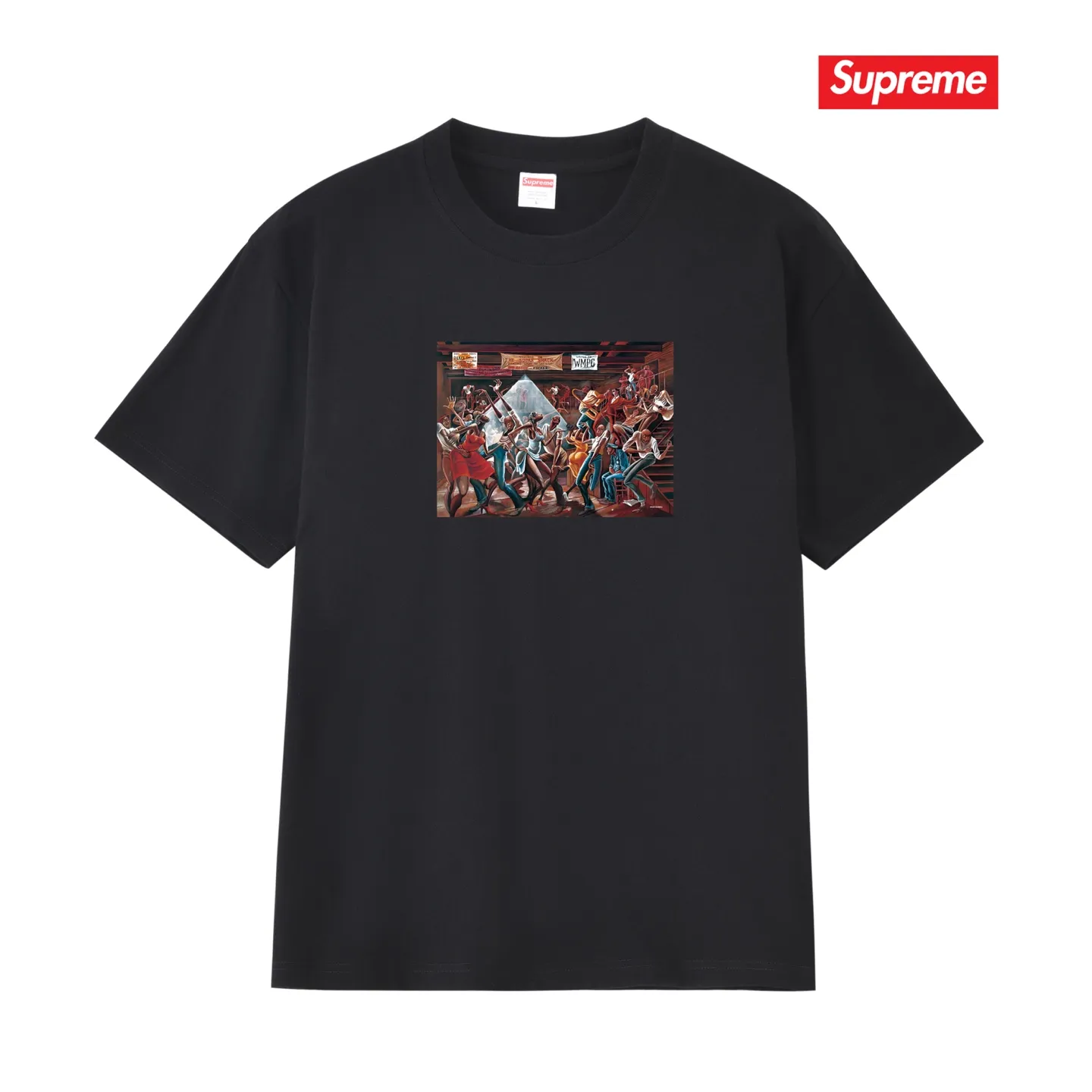 S203 P110💰 Supreme 25SS Ernie Barnes artist oil painting short-sleeved T-shirt loose fit using 260 grams of combed cotton double yarn, all three standards from fabrics to accessories are complete ZP imported Matsui company slurry printing will never crack The whole piece is made of three-needle five-thread technology (neckline-shoulder seam-sleeve seam double line, looks more three-dimensional and textured) consistent with the original version, classic version Feel free to compare zp. The whole piece adopts three-needle five-thread craftsmanship (neckline-shoulder seam-sleeve seam double thread, which looks more three-dimensional and textured). It has the same craftsmanship as the original original, classic version. Color: black, white, light gray, pink, navy. Size: S M L XL XXL