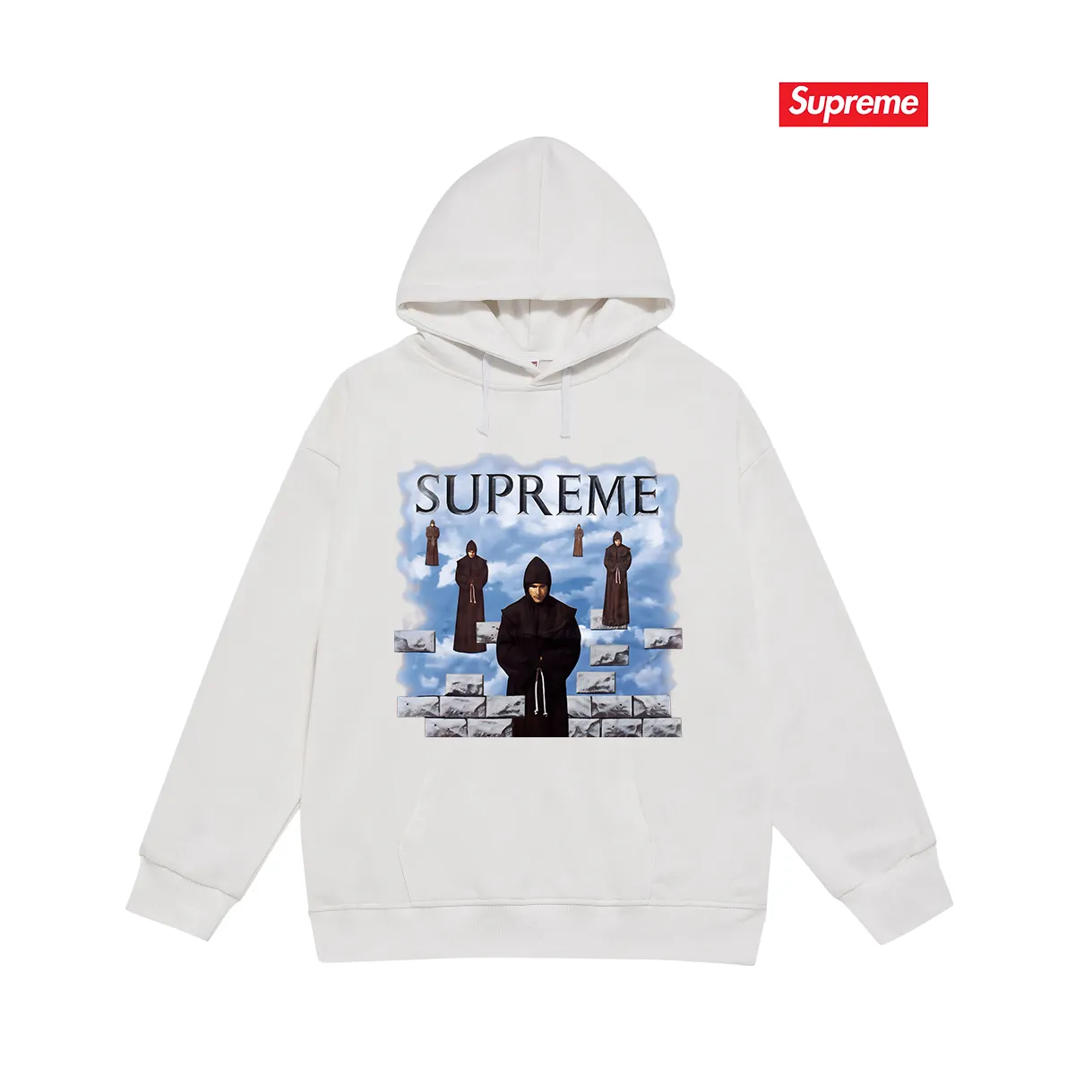 Style No. S2050 #terry P160💰 Velvet P170💰 Supreme Week 17 Bandana Box Logo Tee Cashew flower logo printed hooded sweatshirt Made of 400g large terry 430g silver fox velvet (drop shoulder large version) fabric, soft texture and no pilling Imported environmentally friendly printing glue The pattern is bright and three-dimensional Quality 💥Same style for men and women The upper body is trendy Color: black white gray Size: S M L XL XXL