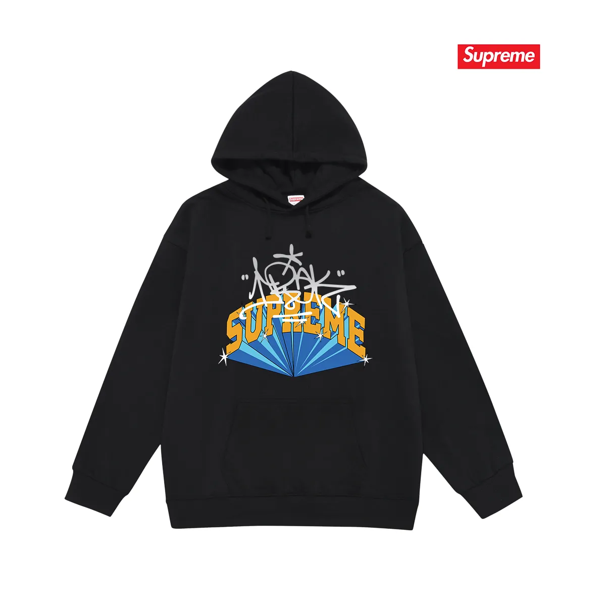 Style No. S2079 #terry P160💰 Velvet P170💰 Supreme FW22 Week 5 IRAK Arc Tee Logo letter printed hooded sweatshirt Made of 400g large terry 430g silver fox velvet (drop shoulder large version) fabric, soft texture and no pilling Imported environmentally friendly printing glue The pattern is bright and three-dimensional Quality 💥Same style for men and women The upper body is trendy Color: black white gray Size: S M L XL XXL