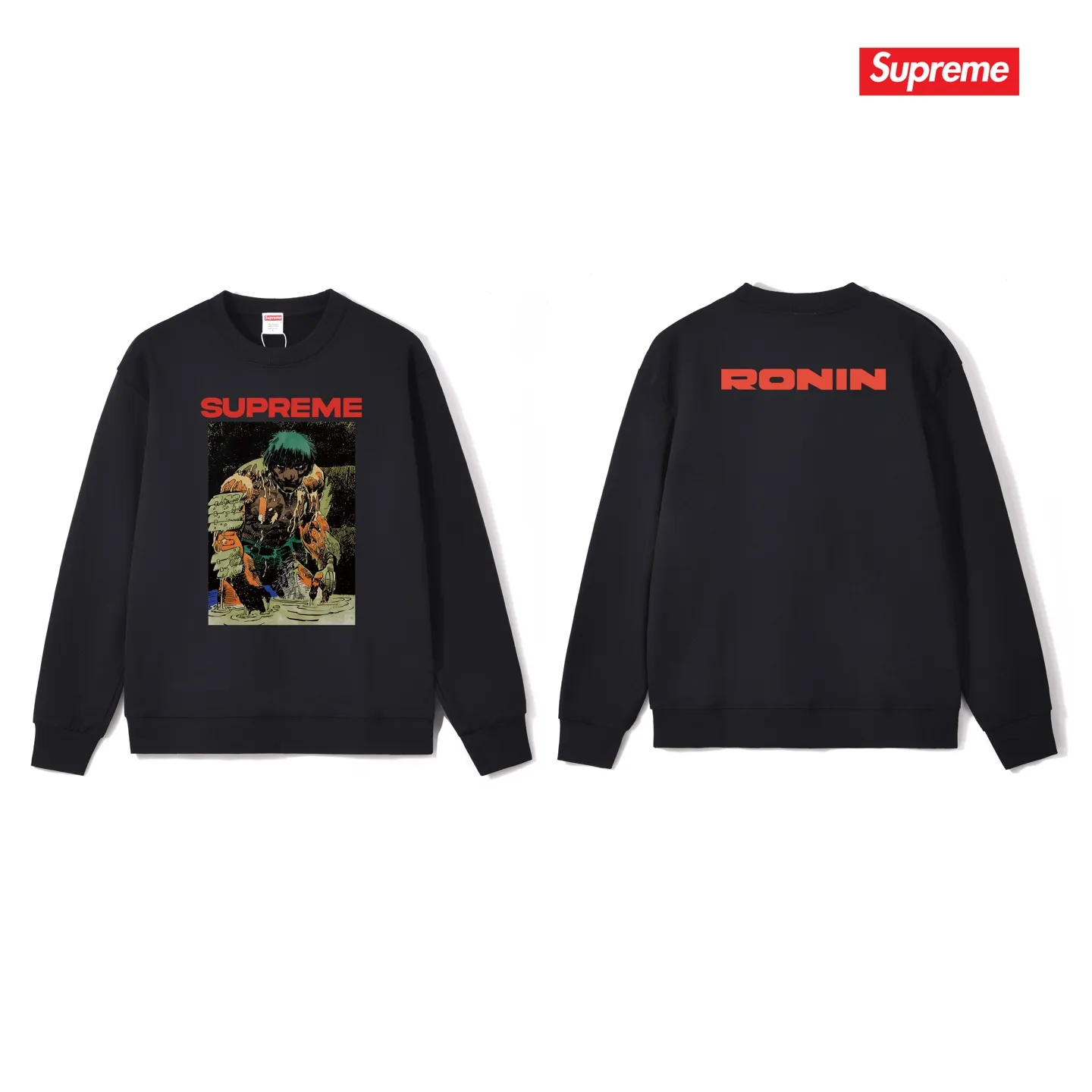 Style No. S1026 #terry p150💰 Velvet 160💰 Supreme SS23 Week9 RONIN TEE werewolf pattern printed round neck sweatshirt Made of 400 grams of large terry (drop shoulder large version) fabric, soft texture and no pilling Imported environmentally friendly printing glue The pattern is bright and three-dimensional Quality 💥 Same style for men and women The upper body is trendy Color: black white gray Size: S M L XL XXL