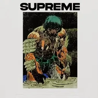 Style No. S1026 #terry p150💰 Velvet 160💰 Supreme SS23 Week9 RONIN TEE werewolf pattern printed round neck sweatshirt Made of 400 grams of large terry (drop shoulder large version) fabric, soft texture and no pilling Imported environmentally friendly printing glue The pattern is bright and three-dimensional Quality 💥 Same style for men and women The upper body is trendy Color: black white gray Size: S M L XL XXL