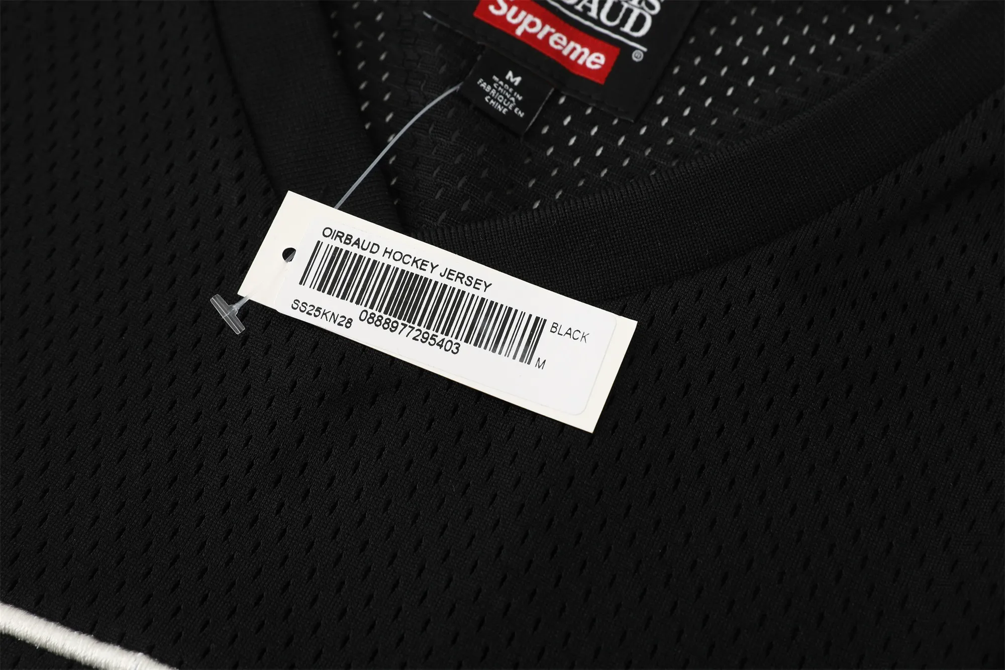 S634💰p230 Supreme Marithé François Girbaud co-branded loose mesh American ice hockey jersey with logo embroidered on the chest. Same style for men and women. 250g mesh fabric. Customized accessories. Complete. Color: black. White. Loose fit. Size: S M L 57 M 73 122 55 58 L 75 126 57 59 XL 77 130 59 60