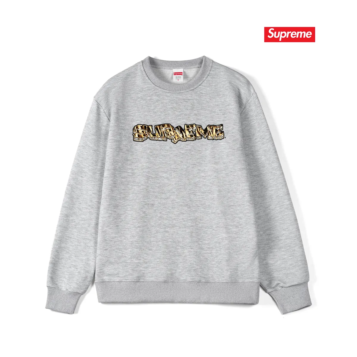 Style No. S1239 #terryp150💰 Velvet 160💰 Supreme Week 18 Diamond Tee Diamond Logo round neck sweatshirt Made of 400g large terry (drop shoulder large version) fabric, soft texture and no pilling Imported environmentally friendly printing glue The pattern is bright and three-dimensional Quality💥Same style for men and women The upper body is trendy Color: black white gray Size: S M L XL XXL