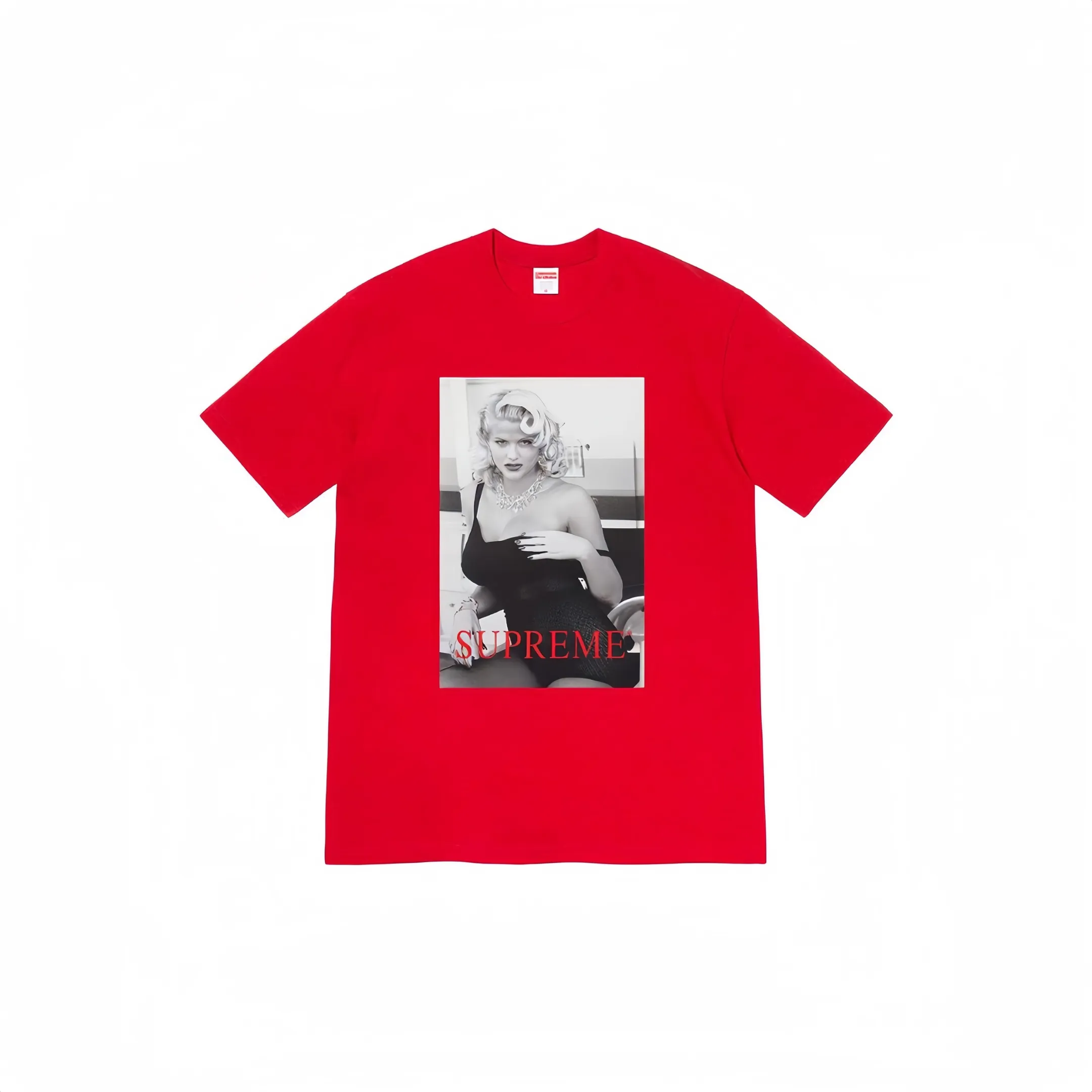 #S48 P110💰 Supreme Nike co-branded series Week 8 Anna Nicole Smith Tee Anna Nicole Smith graphic printed short-sleeved T-shirt is made of 260 grams of combed cotton double yarn. From fabrics to accessories, all three standards are complete and ZP is imported. Matsui company’s slurry printing will never crack. The whole piece is made of three-needle five-thread technology. The neckline-shoulder seam-sleeve seam is double-lined, which looks more three-dimensional and textured) and the original version has the same craftsmanship and classic version. Feel free to compare zp. The whole piece adopts three-needle five-thread craftsmanship (neckline-shoulder seam-sleeve seam double thread, which looks more three-dimensional and textured). It has the same craftsmanship as the original original, classic version. Color: Beige, Pink, Yellow, Red, Black. Size: S M L XL XXL.