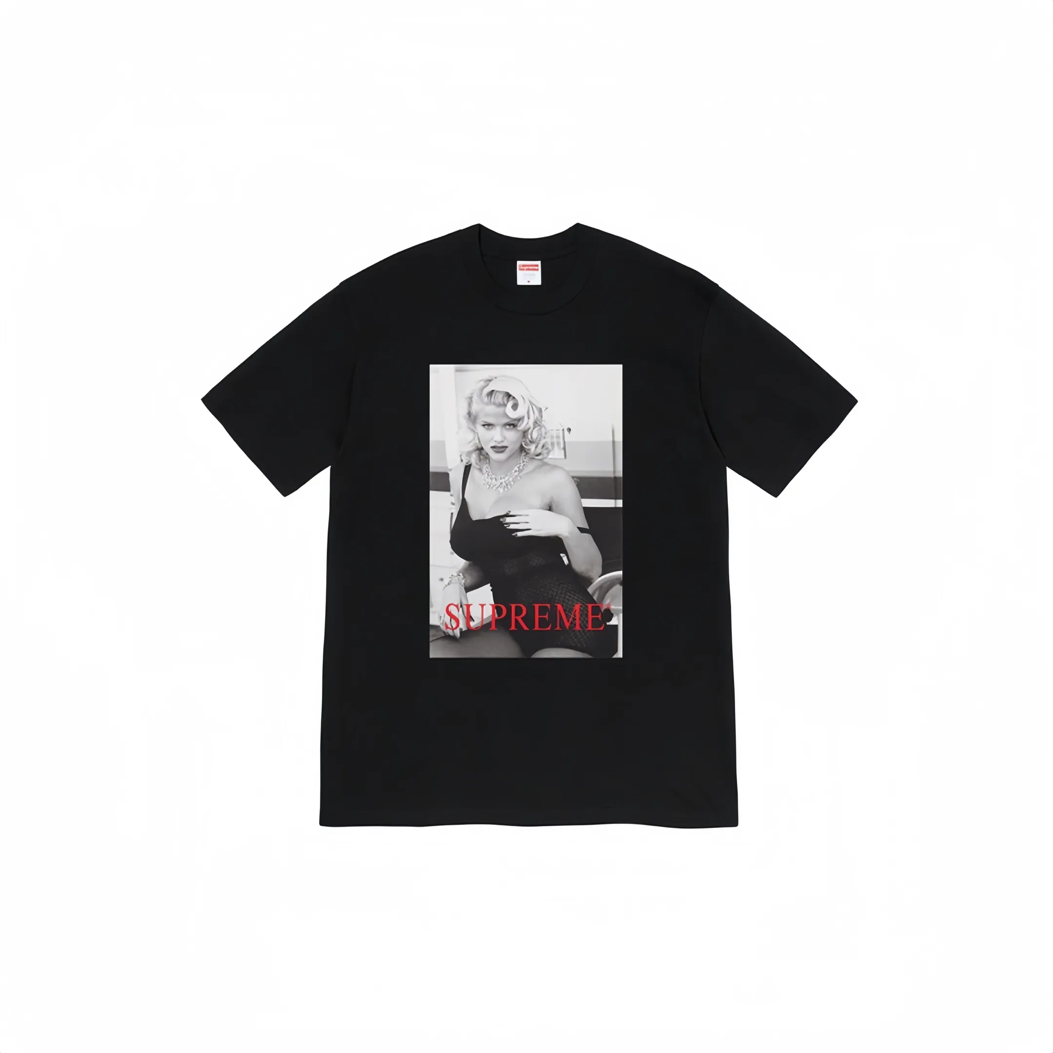 #S48 P110💰 Supreme Nike co-branded series Week 8 Anna Nicole Smith Tee Anna Nicole Smith graphic printed short-sleeved T-shirt is made of 260 grams of combed cotton double yarn. From fabrics to accessories, all three standards are complete and ZP is imported. Matsui company’s slurry printing will never crack. The whole piece is made of three-needle five-thread technology. The neckline-shoulder seam-sleeve seam is double-lined, which looks more three-dimensional and textured) and the original version has the same craftsmanship and classic version. Feel free to compare zp. The whole piece adopts three-needle five-thread craftsmanship (neckline-shoulder seam-sleeve seam double thread, which looks more three-dimensional and textured). It has the same craftsmanship as the original original, classic version. Color: Beige, Pink, Yellow, Red, Black. Size: S M L XL XXL.