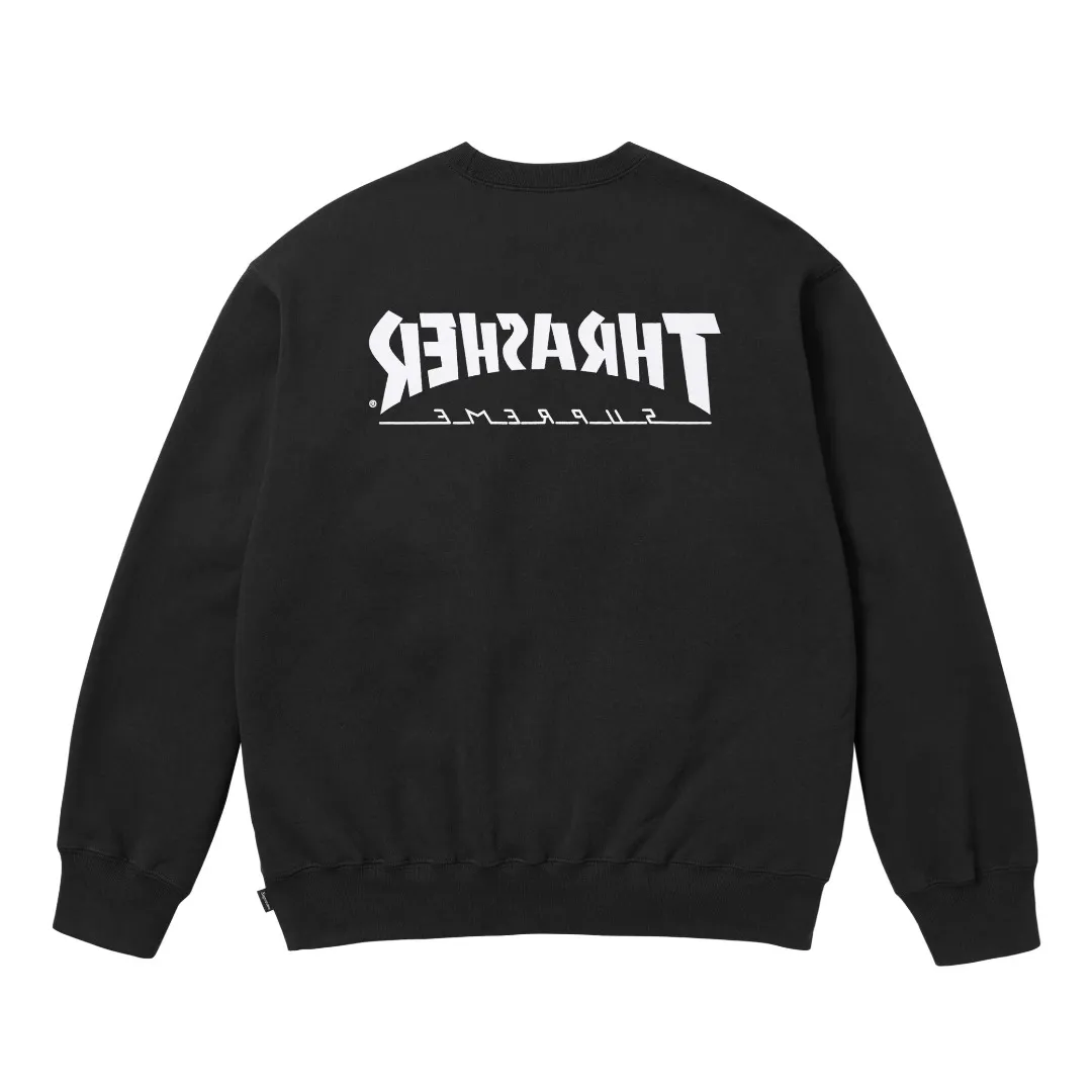 🅿️260 S257 top version SUPREME®/THRASHER® CREWNECK FW24 flame co-branded character printed round neck velvet sweatshirt 1. Fabric: ZP testing, custom weaving and dyeing, pure cotton 460G plus velvet main fabric, horizontal cutting 520G 2X2 thread 2. Printing: Printing uses thermoset ink printing, also known as plastic ink, or self-adhesive ink. Its ingredients are: mainly composed of polyvinyl chloride (PVC) and phthalates. PVC and phthalates, color fixing agents, stabilizers, and thickeners are mixed to form thermoset ink. It is not the digital direct printing promoted on the market. The printing texture of thermoset ink cannot be achieved by digital direct printing. 3. Sewing process: Twelve places of the whole garment are made of boneless splicing technology, processed by experienced foreign trade factories (ordinary factories cannot do it) 4. Hem and cuffs: all use 520G inelastic threads (low-end products use elastic threads to cause the hem and cuffs to appear wavy) 5. Customized ZP main label/wash water label/hangtag/packaging bag (equipped with an extra-large thickened handbag) Size: S~XL
