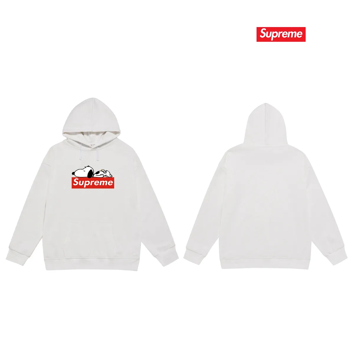 Style No. S2166 #terry P160💰 Velvet P170💰 Sup Internet celebrity Snoopy print hooded sweatshirt Made of 400g large terry 430g silver fox velvet (drop shoulder large version) fabric, soft texture and no pilling Imported environmentally friendly printing glue The pattern is bright and three-dimensional Quality 💥Same style for men and women The upper body is trendy Color: black white gray Size: S M L XL XXL