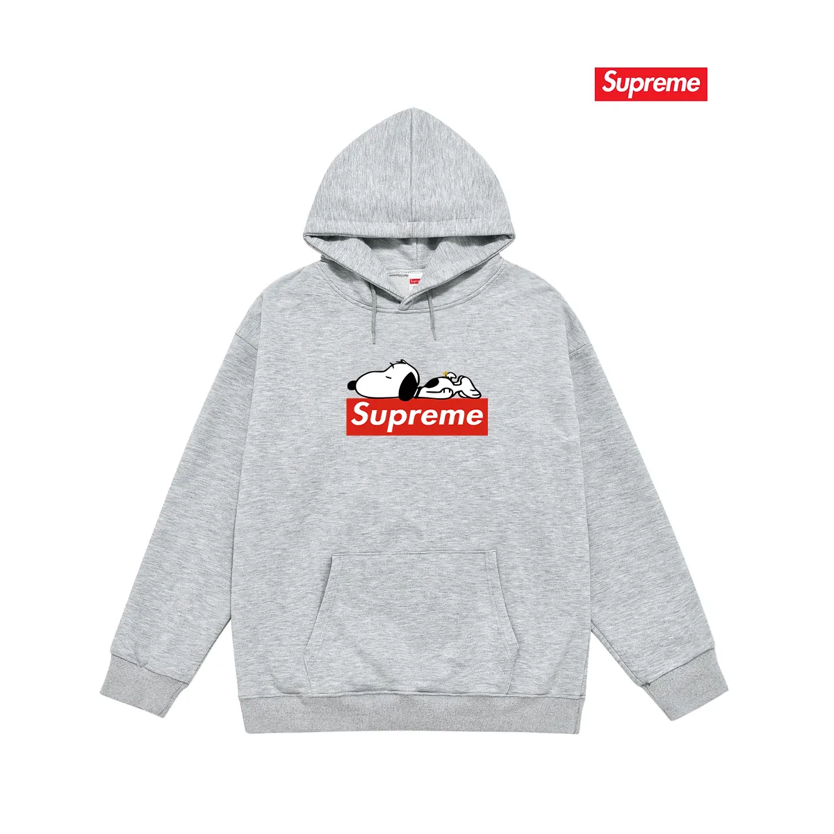 Style No. S2166 #terry P160💰 Velvet P170💰 Sup Internet celebrity Snoopy print hooded sweatshirt Made of 400g large terry 430g silver fox velvet (drop shoulder large version) fabric, soft texture and no pilling Imported environmentally friendly printing glue The pattern is bright and three-dimensional Quality 💥Same style for men and women The upper body is trendy Color: black white gray Size: S M L XL XXL