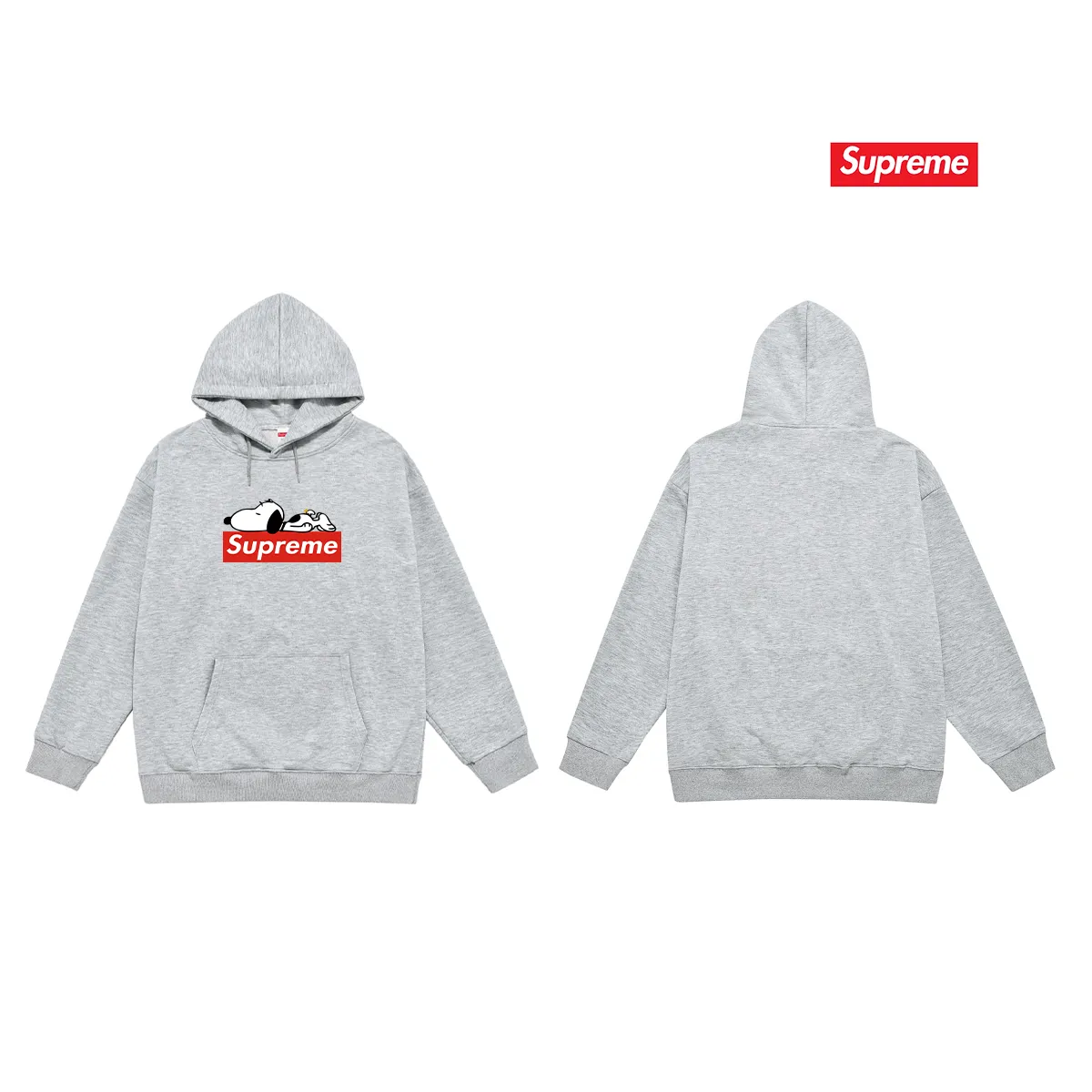 Style No. S2166 #terry P160💰 Velvet P170💰 Sup Internet celebrity Snoopy print hooded sweatshirt Made of 400g large terry 430g silver fox velvet (drop shoulder large version) fabric, soft texture and no pilling Imported environmentally friendly printing glue The pattern is bright and three-dimensional Quality 💥Same style for men and women The upper body is trendy Color: black white gray Size: S M L XL XXL