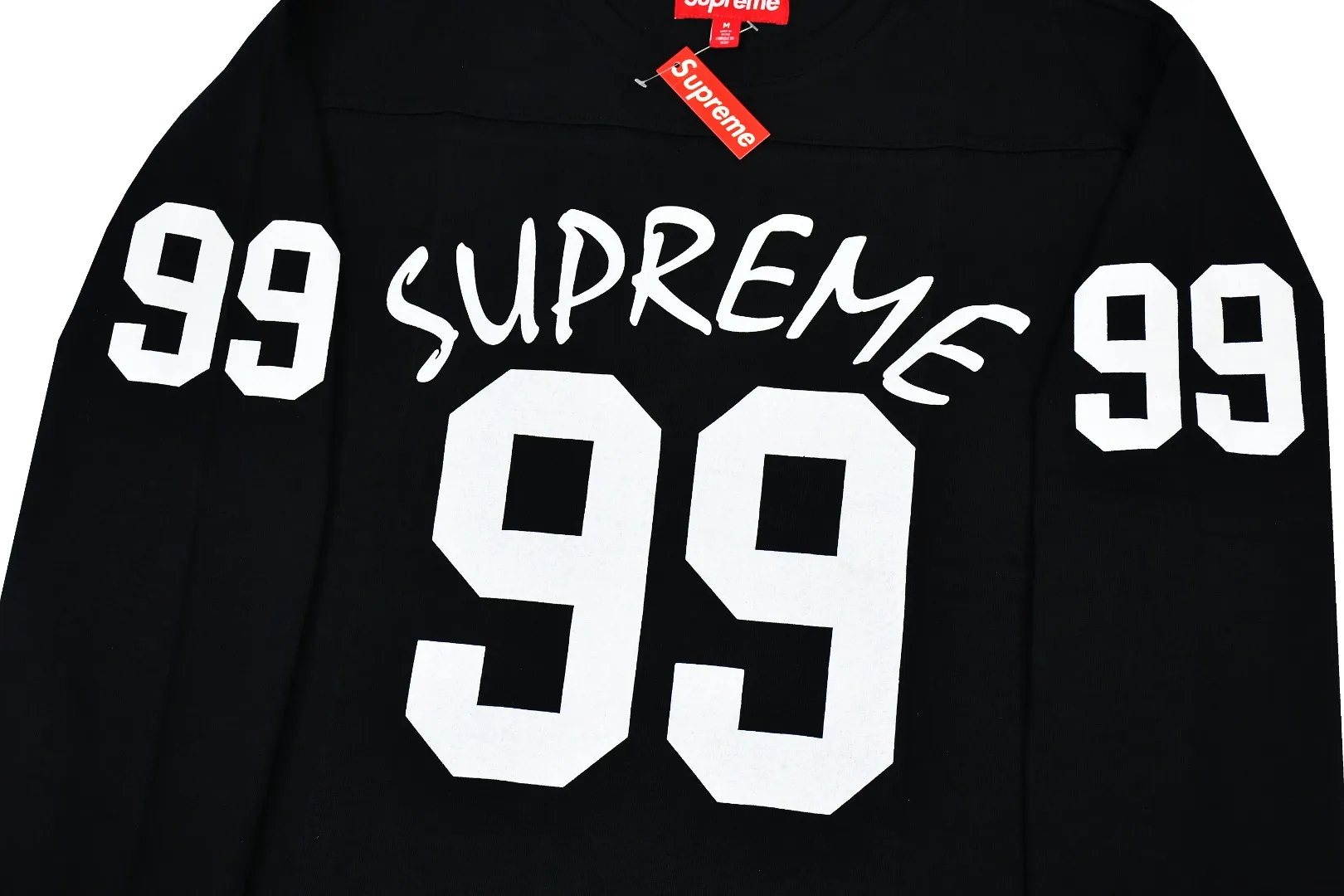S562💰p230 top version Supreme 24ss 99 L/S FOOTBALL TOP 238 printed long sleeves ZP test custom-woven and dyed pure cotton 320g fabric Printing uses thermoset ink printing, also known as plastic ink, or self-adhesive ink. Its ingredients are: mainly composed of polyvinyl chloride (PVC) and phthalates. PVC and phthalates, color fixing agents, stabilizers, and thickeners are mixed to form thermoset ink. It is not the digital direct printing advertised on the market. The printing texture of thermoset ink is something that cannot be achieved by digital direct printing. Customized ZP co-branding Main label/wash label/hangtag/packaging bag (equipped with extra-large thickened handbag) There is a high probability of passing the inspection version. If you put the original packaging picture together, there is a high chance that it will pass. Size: S-XL