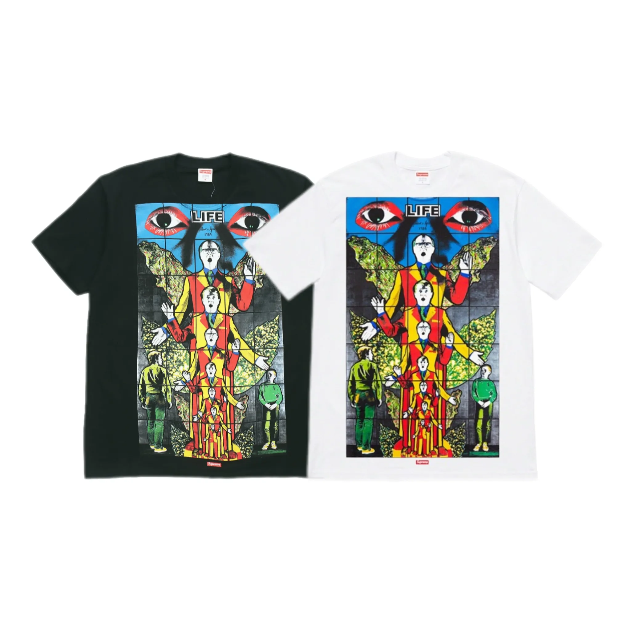 #S119 p110💰 Supreme SS19 x Gilbert The whole piece is made with a three-needle five-thread process. The neckline-shoulder seam-sleeve seam is double-lined, making it look more three-dimensional and textured.) It is the same craftsmanship as the authentic original version. It has a classic version. Compare it at will.