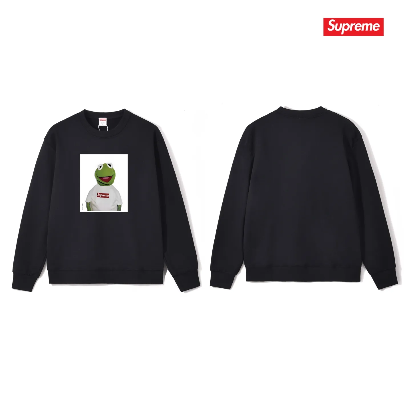 Style No. S1174 #terry p150💰 Velvet 160💰 Sup 74ss Summer new Komi frog round neck sweatshirt Made of 400g large terry (drop shoulder large version) fabric, soft and non-pilling texture, imported environmentally friendly printing glue, bright and three-dimensional pattern, quality 💥Male and female, the upper body is fashionable Color: black white gray Size: S M L XL XXL