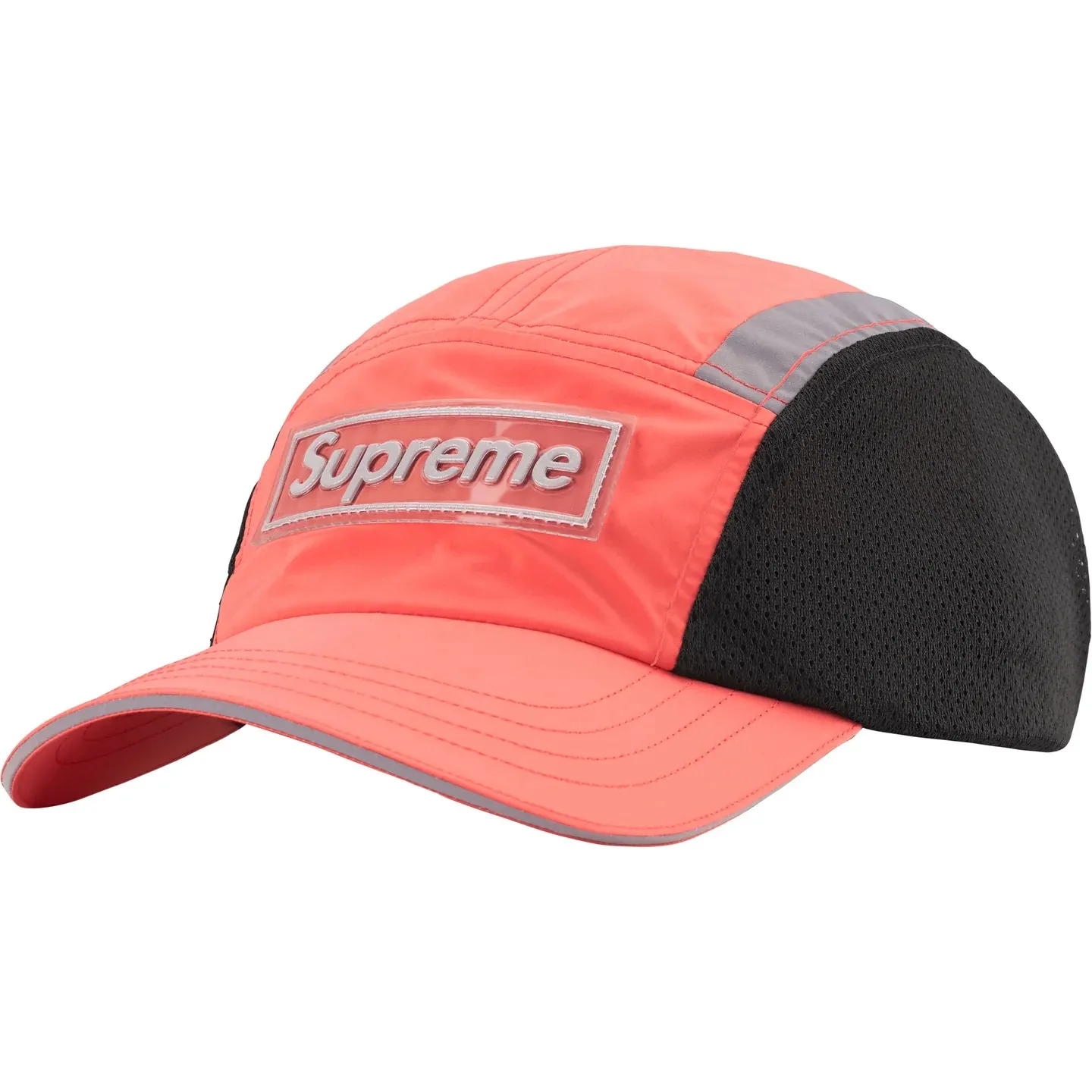 N110💰p150 Sup Side Mesh Camp Cap46M Reflective Side Mesh Baseball Cap Peaked Cap Black Apricot Red Blue