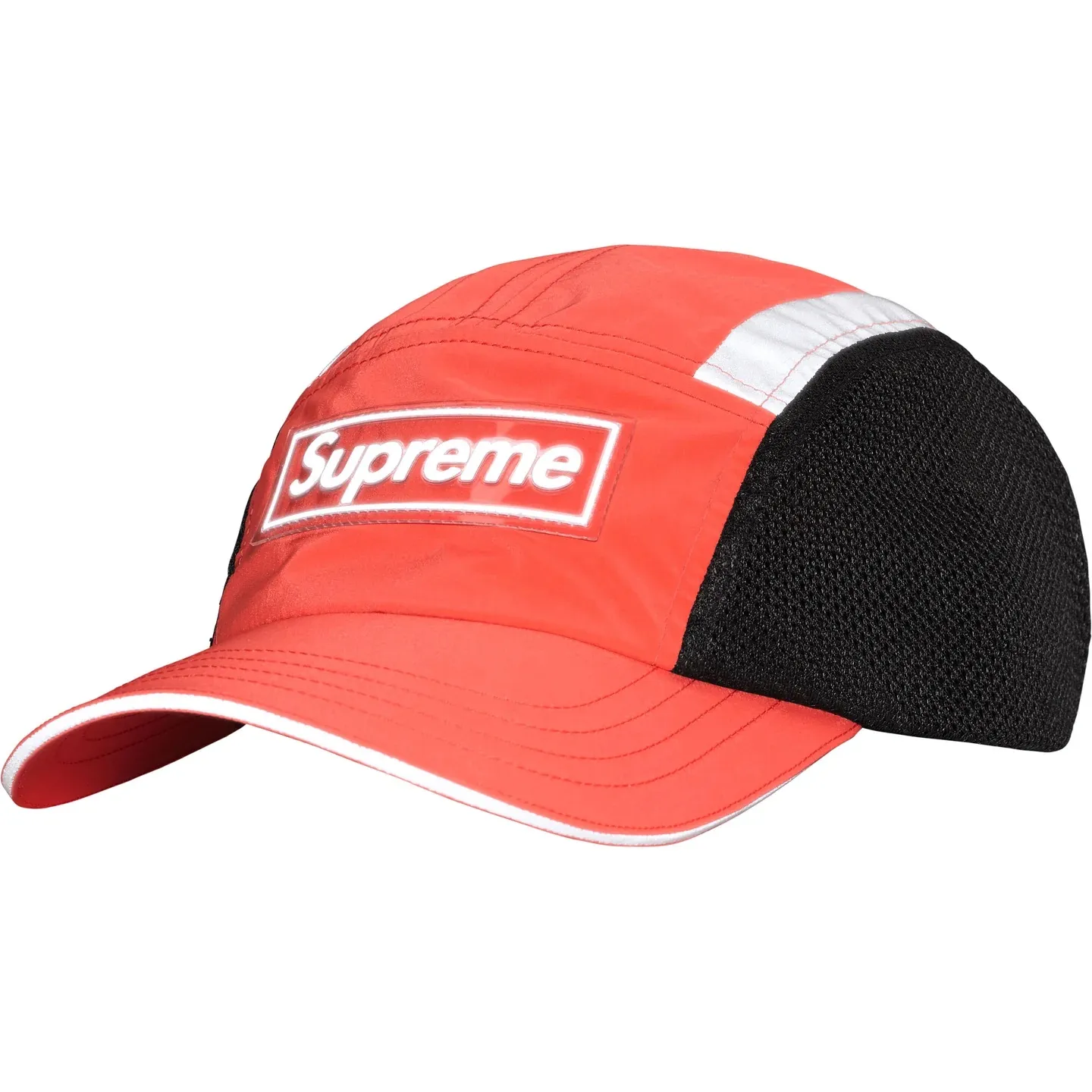N110💰p150 Sup Side Mesh Camp Cap46M Reflective Side Mesh Baseball Cap Peaked Cap Black Apricot Red Blue