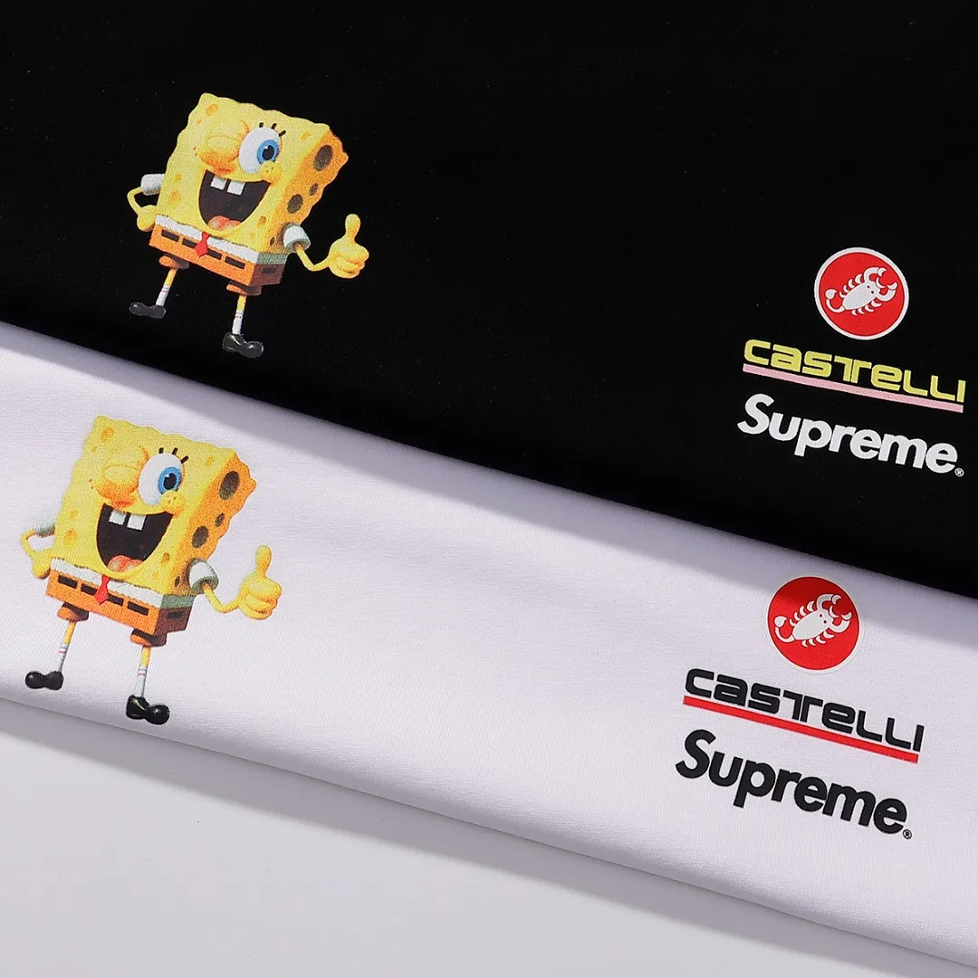 P200 Supreme SpongeBob SquarePants Joint Long Sleeve Black White SMLXL Size Chart Size S M L