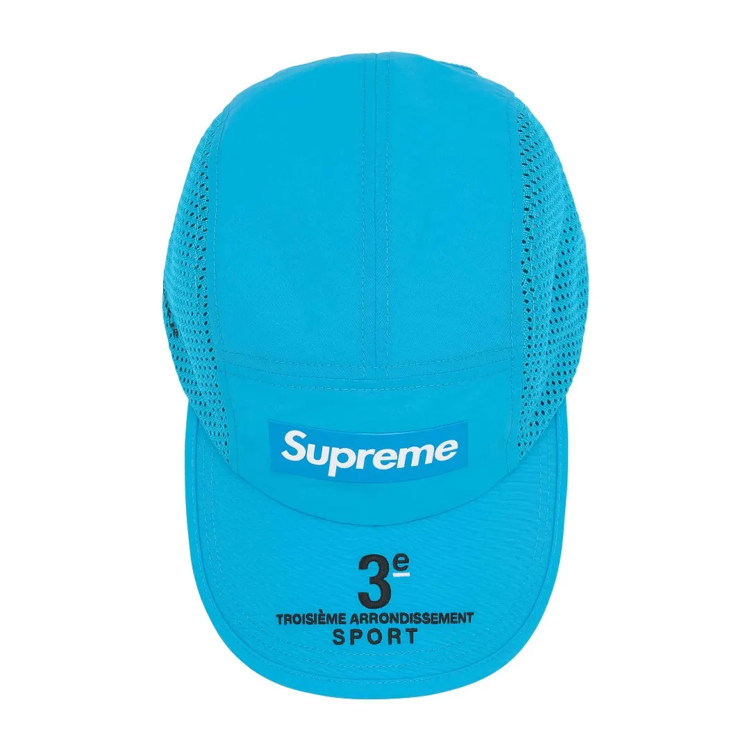 S394💰p150 Supreme 24ss Mesh Side Panel Camp Cap Color: Black White Red Blue