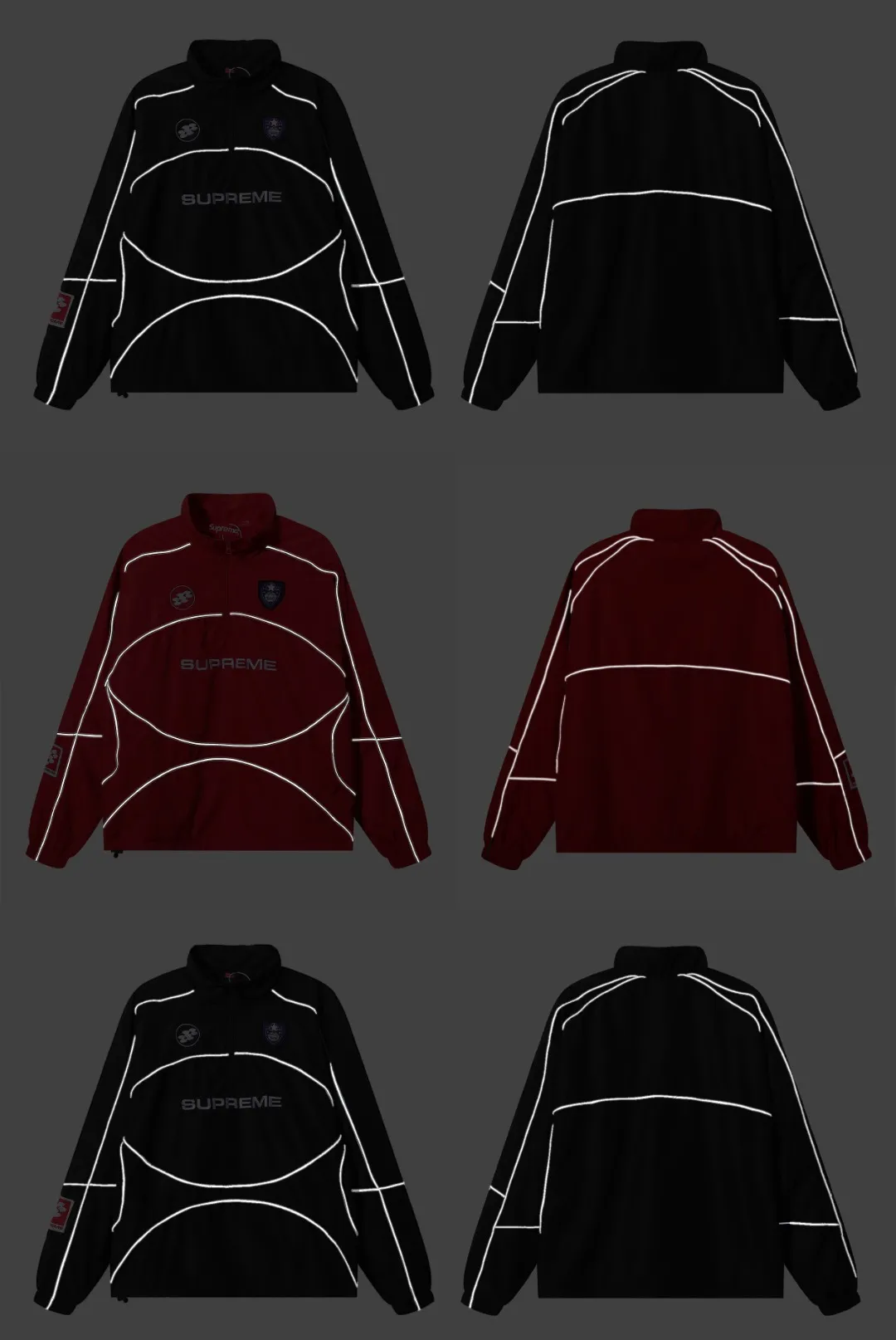 P360 sup Jacket Embroidered Reflective Pullover Jacket Black Navy Red SMLXL Length 68-70-72-74 Bust 134-138-142-146