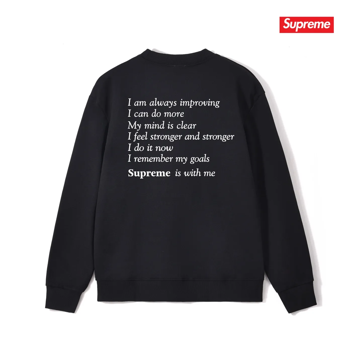 Style No. S1233 #terry p150💰 Velvet 160💰 Supreme Week 1 Stay Positive Tee Stay Positive English Print Round Neck Sweater Made of 400 grams of large terry (drop shoulder large version) fabric, soft texture and no pilling Imported environmentally friendly printing glue The pattern is bright and three-dimensional Quality💥Same style for men and women The upper body is trendy Color: Black White Gray Size: S M L XL XXL