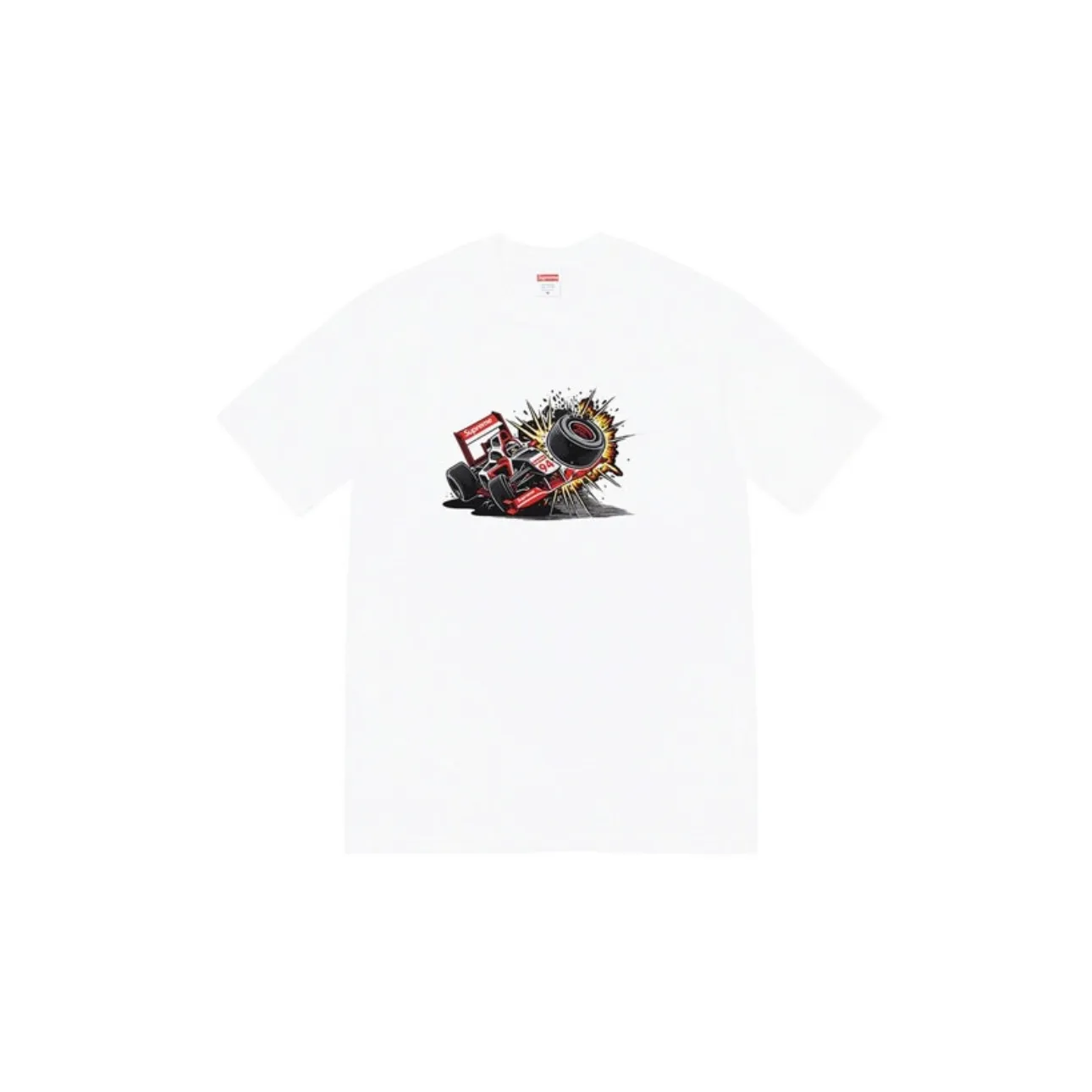#S12 P110💰 Supreme Week 7 Crash Tee Racing formula pattern printed casual short-sleeved T-shirt. The same style for men and women is made of 260g combed cotton double yarn. From fabrics to accessories, all three standards are complete and follow ZP. Imported Matsui company's slurry printing will never crack. The whole piece is made of three-needle five-thread technology. The neckline-shoulder seam-sleeve seam is double-lined, which looks more three-dimensional and textured.) The same process as the original version, classic version Feel free to compare zp. The whole piece adopts three-needle five-thread craftsmanship (neckline-shoulder seam-sleeve seam double thread, which looks more three-dimensional and textured). It has the same craftsmanship as the original original, classic version. Color: Orange, Black, Gray, Pink and White. Size: S M L XL XXL