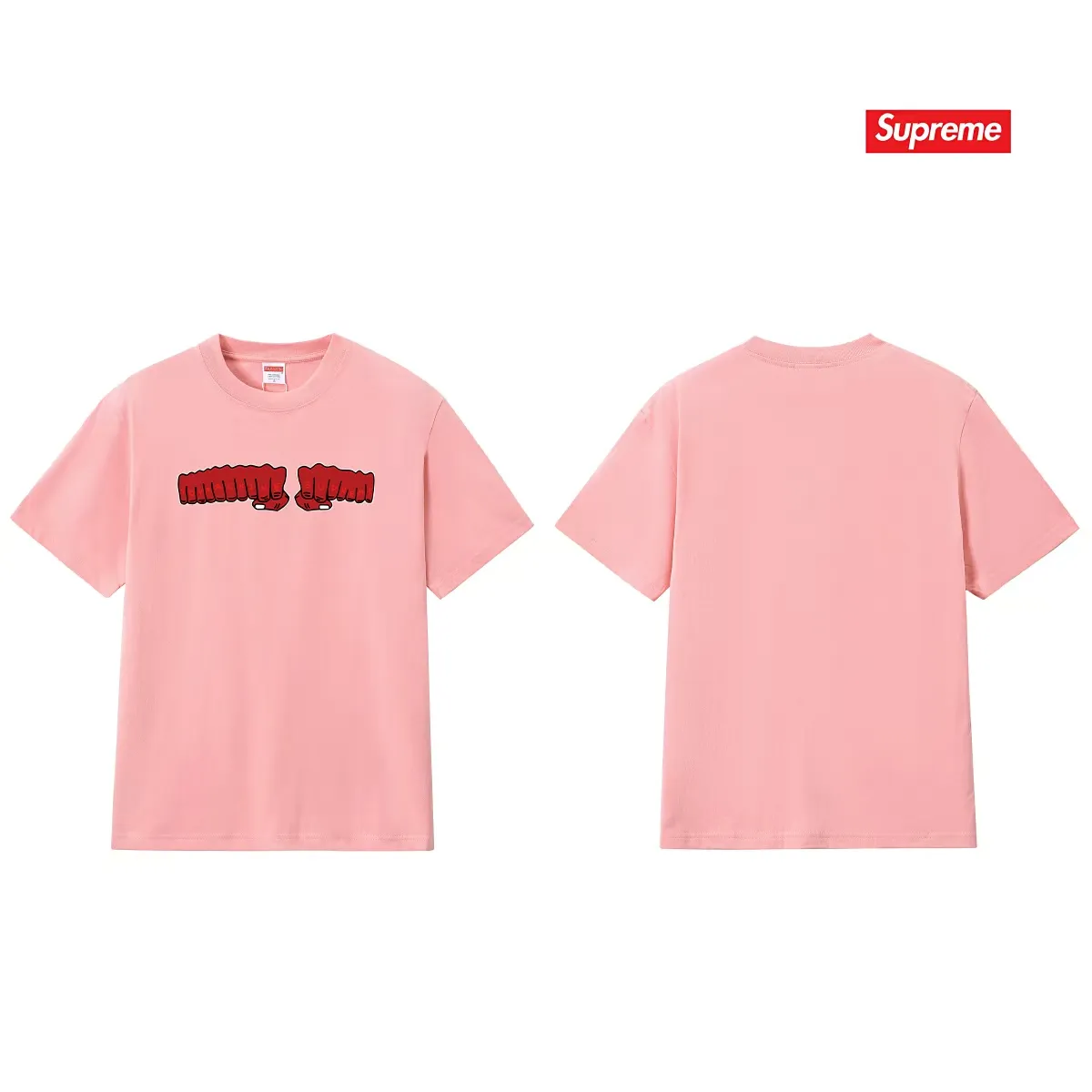 S237 P110💰 Supreme x toy machine joint model SS24 Week4 FIST TEE Short-sleeved American trendy T-shirt with fist printed pattern on the chest. Same style for men and women. Loose fit. Made of 260g combed cotton double yarn. From fabrics to accessories, all three standards are complete and follow ZP. Imported Matsui company slurry printing will never crack. The whole piece is made with a three-needle five-thread process. The neckline-shoulder seam-sleeve seam is double-lined, and it looks more three-dimensional and textured. The process is the same as the authentic original version. The classic version. Feel free to compare zp. The whole piece is made of a three-needle five-thread process. The neckline-shoulder seam-sleeve seam is double-threaded, which looks more three-dimensional and textured. The process is the same as the authentic original version. The classic version. Color: Black White Light Gray Pink Navy Size: S M L XL XXL