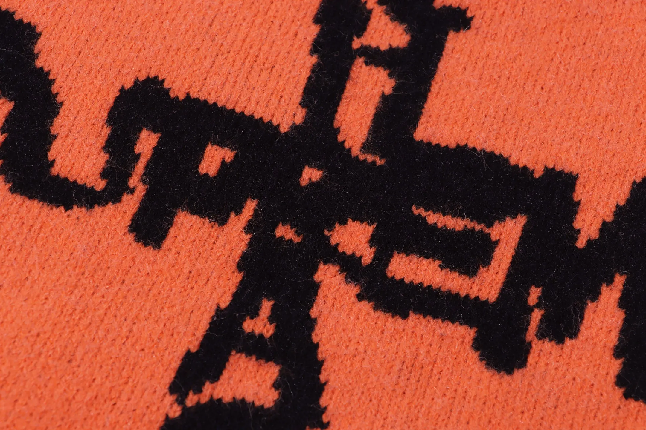 P280 Sup letter cross on the back round neck knitted wool sweater Color: Gray Black Orange Size: S M L XL XXL