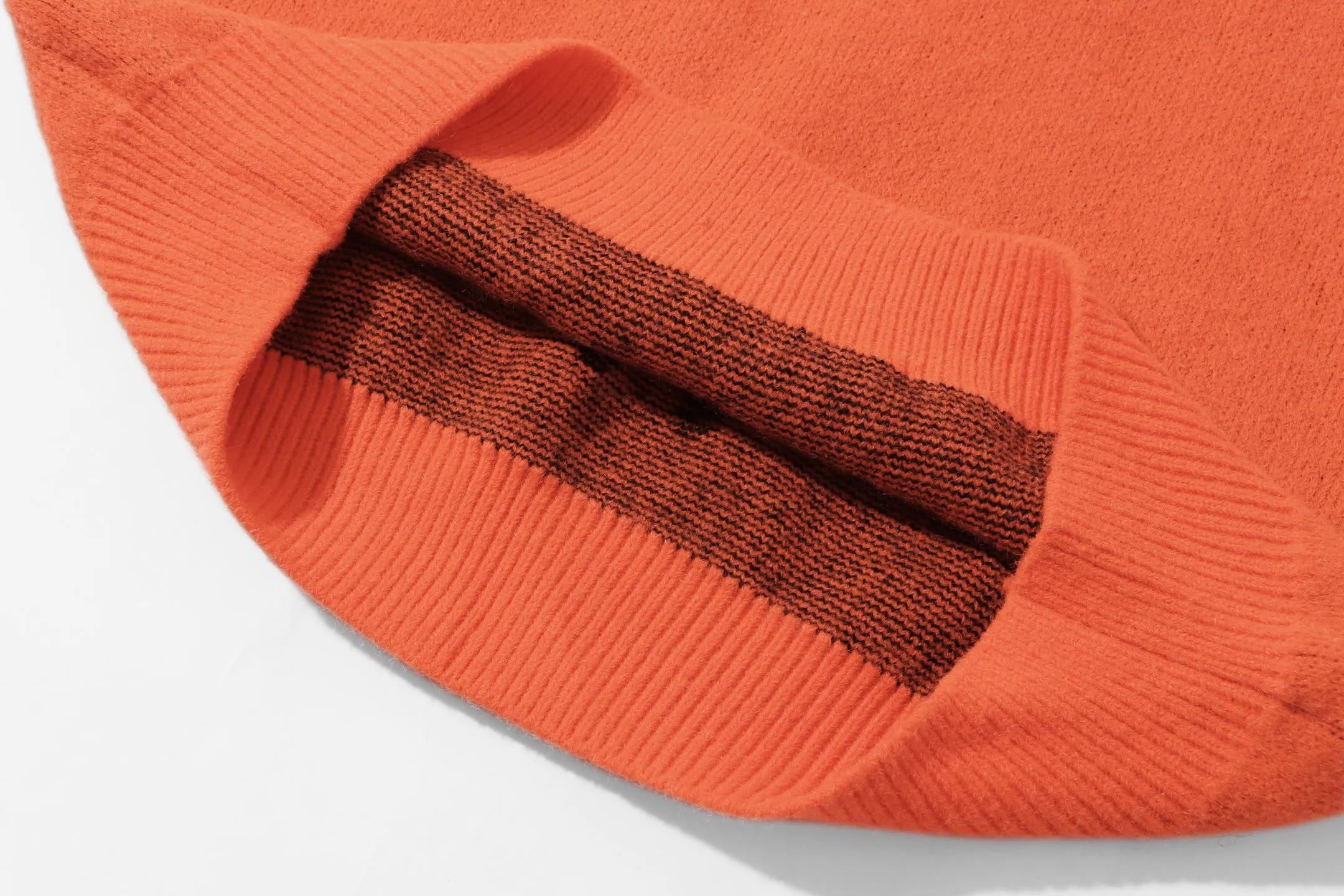P280 Sup letter cross on the back round neck knitted wool sweater Color: Gray Black Orange Size: S M L XL XXL