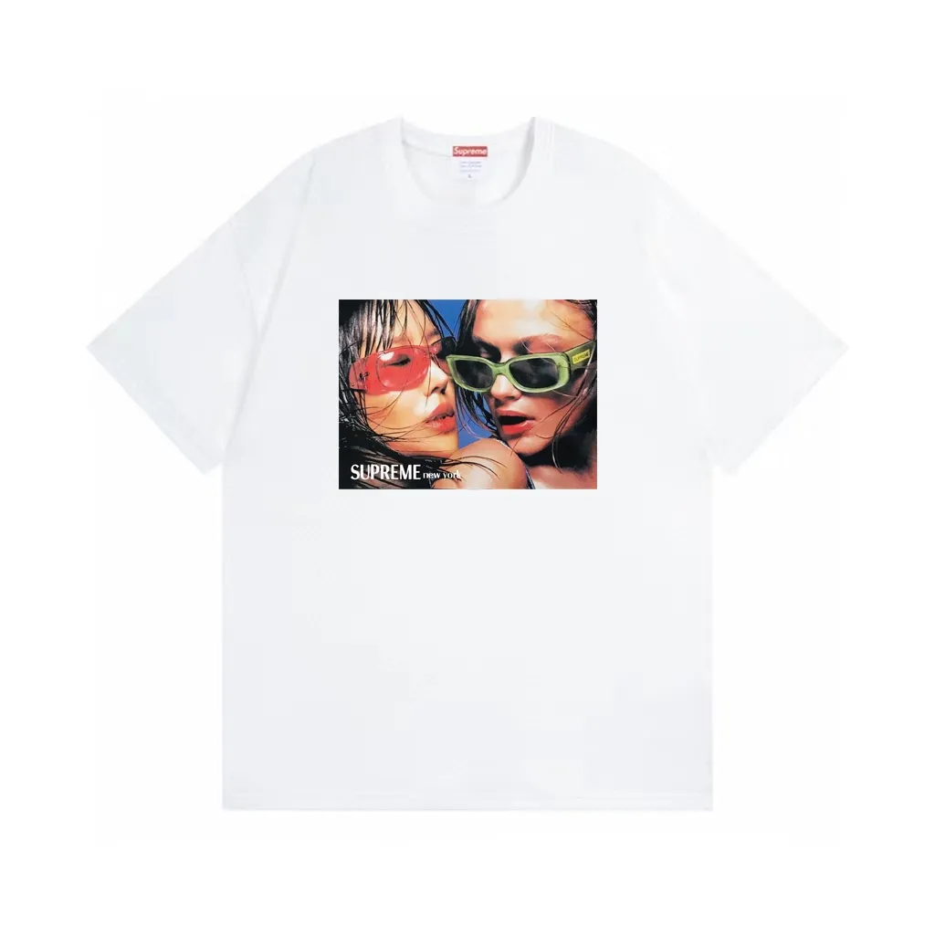 #S102 p110💰 Supreme SS23 Week9 EYEWEARTEE character print, loose fit, made of 260g combed cotton double yarn, all three standards from fabrics to accessories, ZP, imported Matsui company slurry printing will never crack, the whole piece adopts three-needle five-thread technology (neckline-shoulder seam-sleeve seam double line, looks more three-dimensional and textured) consistent with the original version, classic version Feel free to compare zp. The whole piece adopts three-needle five-thread craftsmanship (neckline-shoulder seam-sleeve seam double thread, which looks more three-dimensional and textured). It has the same craftsmanship as the original original, classic version. Color: White, Black, Pink, Yellow, Brown. Size: S M L XL XXL