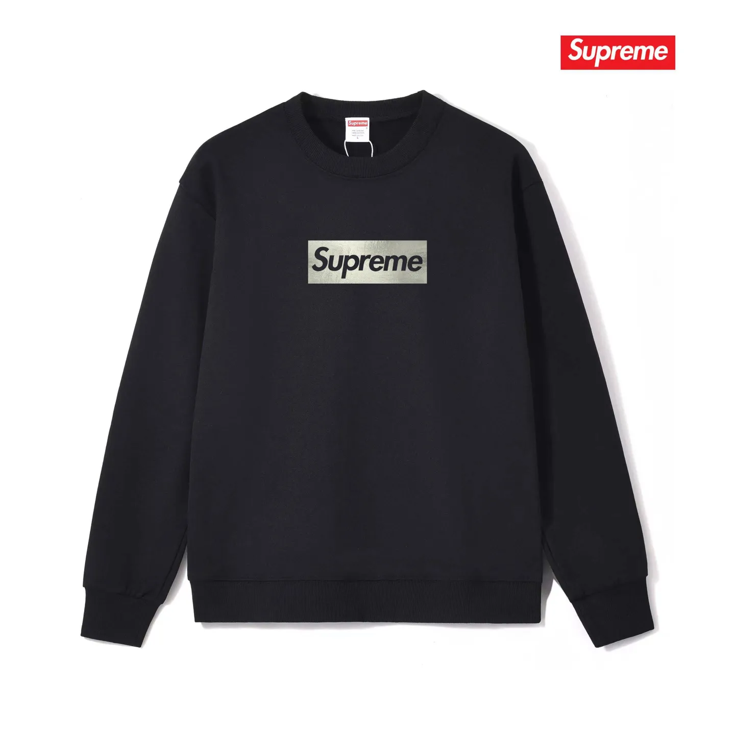 Style number S1157 #terry p150💰 plus velvet 160💰 25-year new Sup Chicago store opening limited solid color round neck sweatshirt Made of 400 grams of large terry (drop shoulder large version) fabric, soft texture and no pilling Imported environmentally friendly printing glue The pattern is bright and three-dimensional Quality 💥Same style for men and women The upper body is trendy Color: black white gray Size: S M L XL XXL