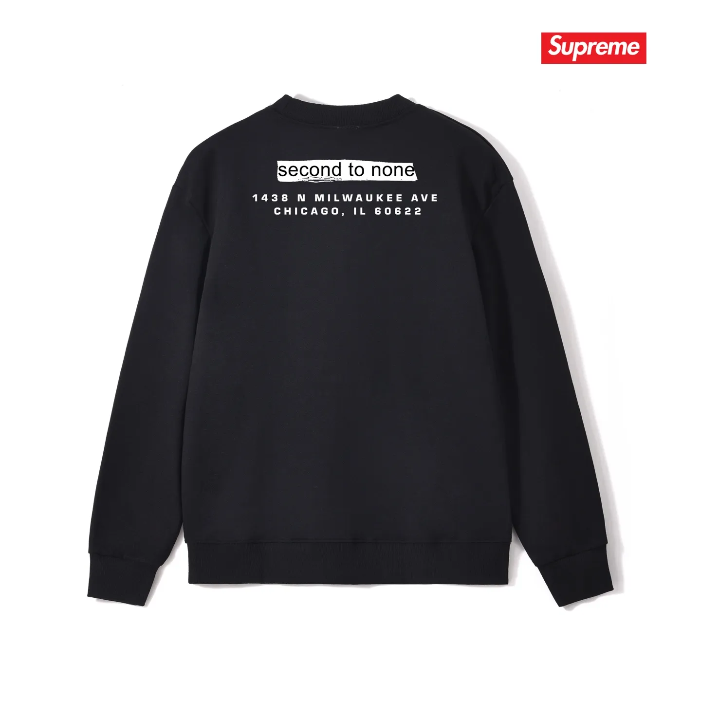 Style number S1157 #terry p150💰 plus velvet 160💰 25-year new Sup Chicago store opening limited solid color round neck sweatshirt Made of 400 grams of large terry (drop shoulder large version) fabric, soft texture and no pilling Imported environmentally friendly printing glue The pattern is bright and three-dimensional Quality 💥Same style for men and women The upper body is trendy Color: black white gray Size: S M L XL XXL