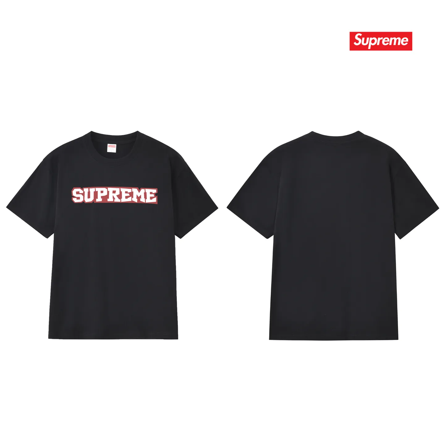S230 P110💰 Supreme 25SS Satin Applique S/S Top printed LOGO short sleeves, loose fit, made of 260g combed cotton double yarn, all three standards from fabrics to accessories, ZP, imported Matsui company slurry printing will never crack, the whole piece adopts three-needle five-thread process. The neckline-shoulder seam-sleeve seam is double-lined, looks more three-dimensional and textured) and the original version has the same craftsmanship, classic version Feel free to compare zp. The whole piece adopts three-needle five-thread craftsmanship (neckline-shoulder seam-sleeve seam double thread, which looks more three-dimensional and textured). It has the same craftsmanship as the original original, classic version. Color: black, white, light gray, pink, navy. Size: S M L XL XXL