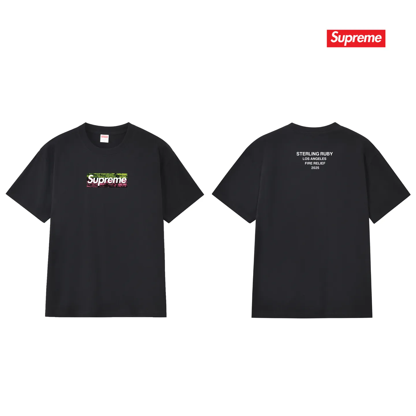 S163 P110💰 Sup Los Angeles Wildfire Rescue B0X Printed T-shirt Round Neck Pure Cotton Loose Couple Men's and Women's Short Sleeves Loose Fit Made of 260g combed cotton double yarn From fabrics to accessories, all three standards are complete and follow ZP Imported Matsui Company's slurry printing will never crack The whole piece adopts three-needle five-thread technology (neckline-shoulder seam-sleeve seam double lines, looks more three-dimensional and textured) The same process as the authentic original version, classic version Feel free to compare zp. The whole piece adopts three-needle five-thread craftsmanship (neckline-shoulder seam-sleeve seam double thread, which looks more three-dimensional and textured). It has the same craftsmanship as the original original, classic version. Color: black, white, light gray, navy blue, pink. Size: S M L XL XXL