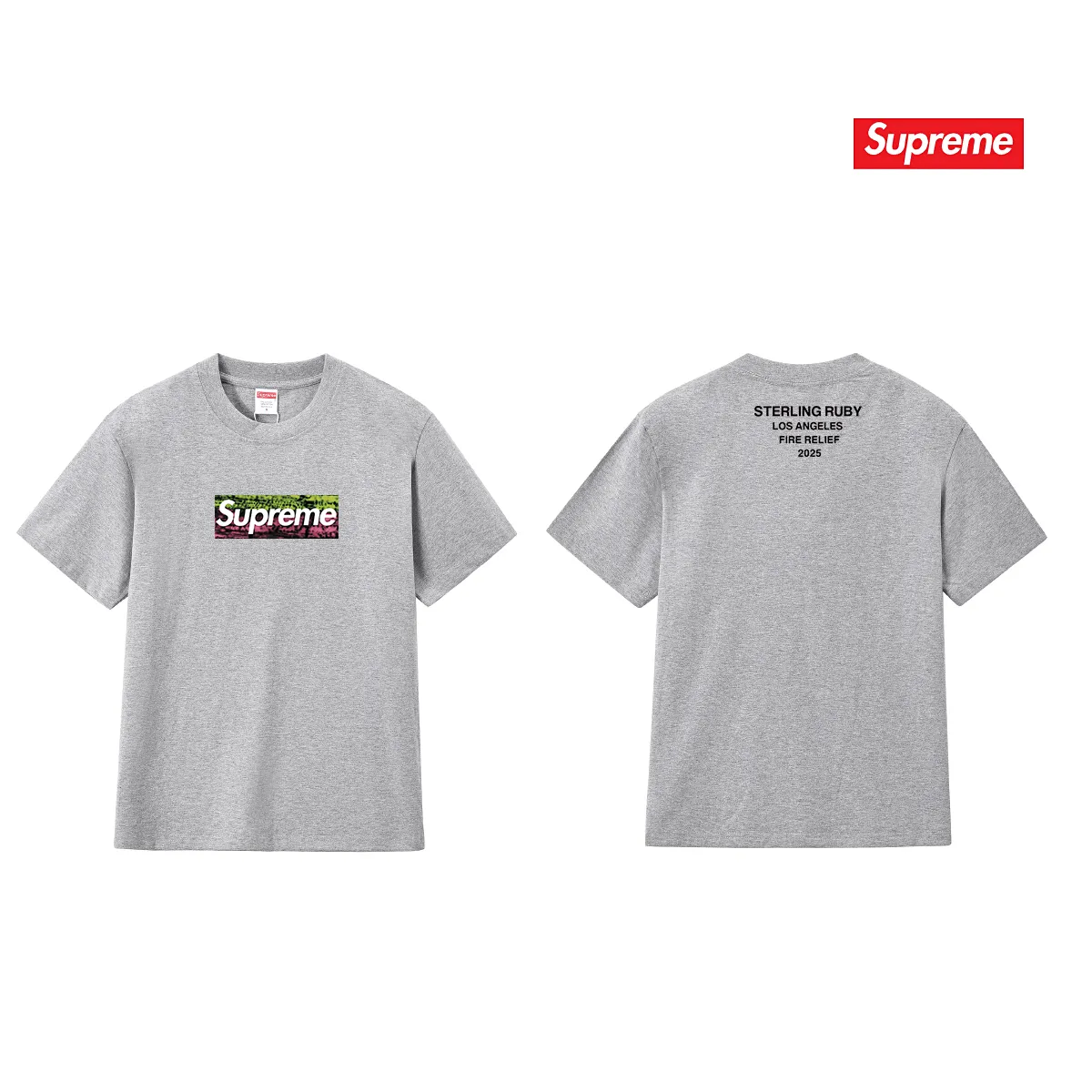S163 P110💰 Sup Los Angeles Wildfire Rescue B0X Printed T-shirt Round Neck Pure Cotton Loose Couple Men's and Women's Short Sleeves Loose Fit Made of 260g combed cotton double yarn From fabrics to accessories, all three standards are complete and follow ZP Imported Matsui Company's slurry printing will never crack The whole piece adopts three-needle five-thread technology (neckline-shoulder seam-sleeve seam double lines, looks more three-dimensional and textured) The same process as the authentic original version, classic version Feel free to compare zp. The whole piece adopts three-needle five-thread craftsmanship (neckline-shoulder seam-sleeve seam double thread, which looks more three-dimensional and textured). It has the same craftsmanship as the original original, classic version. Color: black, white, light gray, navy blue, pink. Size: S M L XL XXL