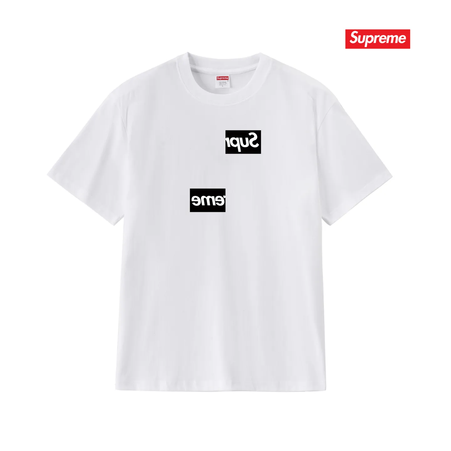 S220 P110💰 Sp joint limited edition chest asymmetrical box print men's and women's summer round neck short-sleeved T-shirt. Loose fit. Made of 260g combed cotton double yarn. From fabric to accessories, all three standards are complete and follow ZP. Imported Matsui company's slurry printing will never crack. The whole piece adopts three-needle five-thread technology. The neckline-shoulder seam-sleeve seam is double-lined, which looks more three-dimensional and textured.) The same process as the original version, classic version Feel free to compare zp. The whole piece adopts three-needle five-thread craftsmanship (neckline-shoulder seam-sleeve seam double thread, which looks more three-dimensional and textured). It has the same craftsmanship as the original original, classic version. Color: black, white, light gray, pink, navy. Size: S M L XL XXL
