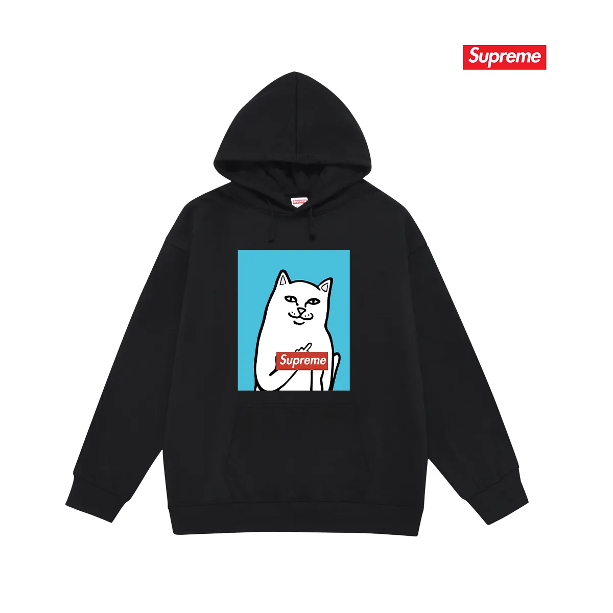 Style number S2232 #terry P160💰 plus velvet P170💰 Sup spoof the little bitch middle finger trendy brand hooded sweatshirt. Made of 400g large terry 430g silver fox velvet (off-shoulder large version) fabric. The texture is soft and non-pilling. Imported environmentally friendly printing glue. The pattern is bright and three-dimensional. Quality 💥Same style for men and women. The upper body is trendy. Color: black white gray Size: S M L XL XXL