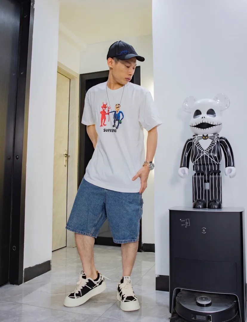 #S110 p110💰 Supreme SS23 Week9 BUSINESS TEE devil's contract printing, loose fit, made of 260g combed cotton double yarn, all three standards from fabrics to accessories, ZP, imported Matsui company's slurry printing will never crack, the whole piece adopts three-needle five-thread technology (neckline-shoulder seam-sleeve seam double line, looks more three-dimensional and textured) consistent with the original version, classic version Feel free to compare zp. The whole piece adopts three-needle five-thread craftsmanship (neckline-shoulder seam-sleeve seam double thread, which looks more three-dimensional and textured). It has the same craftsmanship as the original original, classic version. Color: white, black, pink, dark green, brown. Size: S M L XL XXL