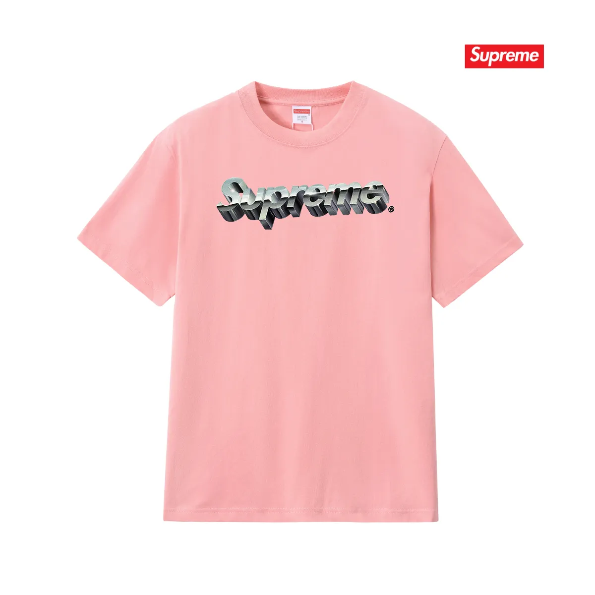 S192 P110💰 SUP cotton three-dimensional printed logo round neck short-sleeved T-shirt for men and women. Loose fit. Made of 260g combed cotton double yarn. From fabric to accessories, all three standards are complete and follow ZP. Imported Matsui company's slurry printing will never crack. The whole piece adopts three-needle five-thread technology. The neckline-shoulder seam-sleeve seam is double-lined, which looks more three-dimensional and textured. The same process as the original version, classic version Feel free to compare zp. The whole piece adopts three-needle five-thread craftsmanship (neckline-shoulder seam-sleeve seam double thread, which looks more three-dimensional and textured). It has the same craftsmanship as the original original, classic version. Color: black, white, light gray, pink, navy. Size: S M L XL XXL